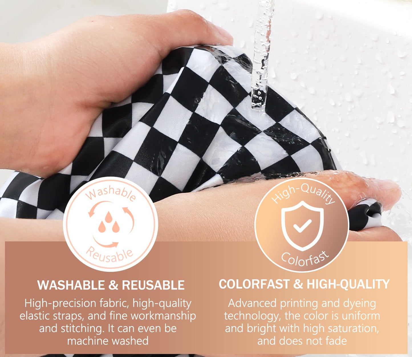 mikimini Shower Cap for Women, Reusable, Double Layers Waterproof Bathing Shower Hat with Soft Comfortable PEVA Lining, Non-fading, Stretchy & Shower Beauty & Personal Care mikimini