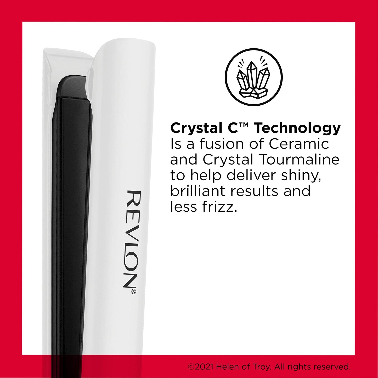 REVLON Crystal C + Ceramic Digital Hair Flat Iron | Long-Lasting Shine and Less Frizz, (1 in) Beauty & Personal Care REVLON