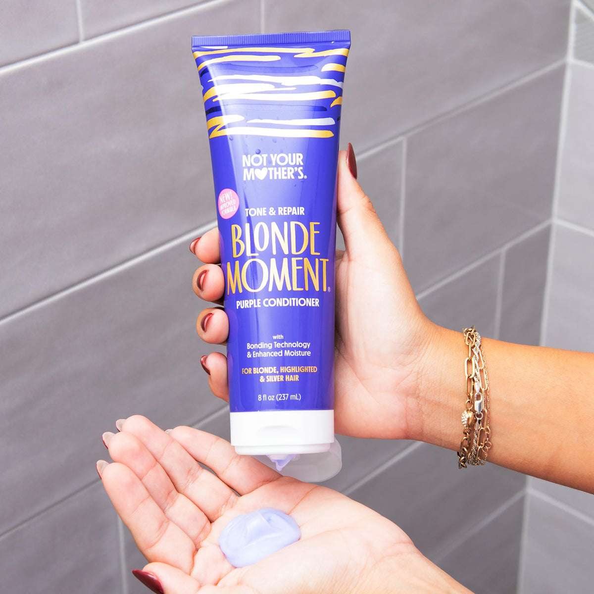 Not Your Mother's Blonde Moment Purple Shampoo and Conditioner (2-Pack) - 8 fl oz - Ideal for Blonde, Highlighted Brunette, Silver Hair - Helps with