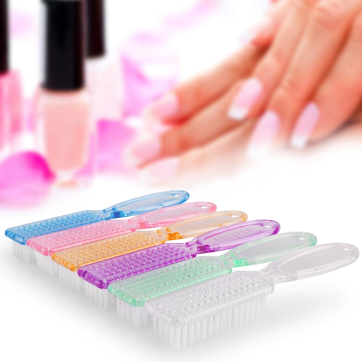 HOFASON 6 Pack Nail Brush for Cleaning Fingernails, Nail Brush Handle Grip Brush for Nail and Toenail Foot, Nail Dust Brush Manicure Pedicure Tools Beauty and Personal Care HOFASON