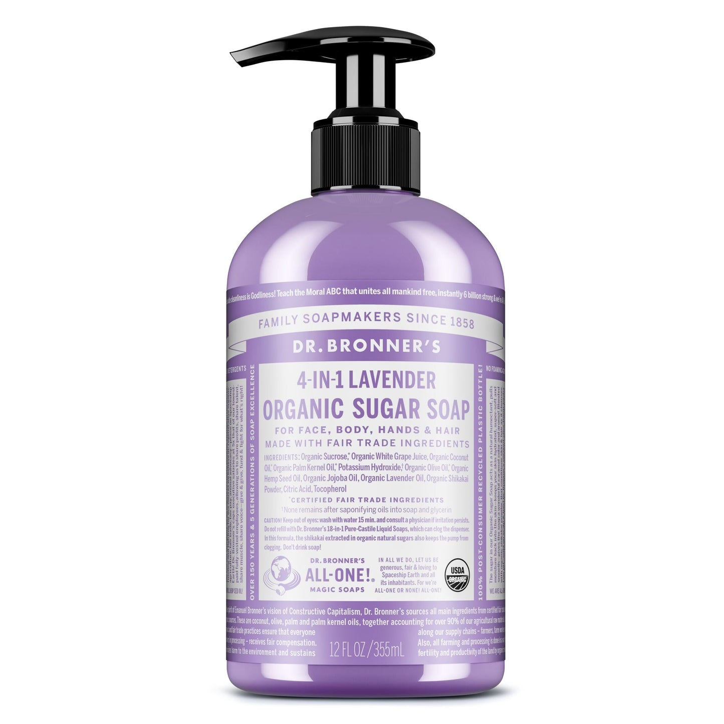 Dr Bronner Pump Soap Sugar Lavender Beauty & Personal Care Dr. Bronner's
