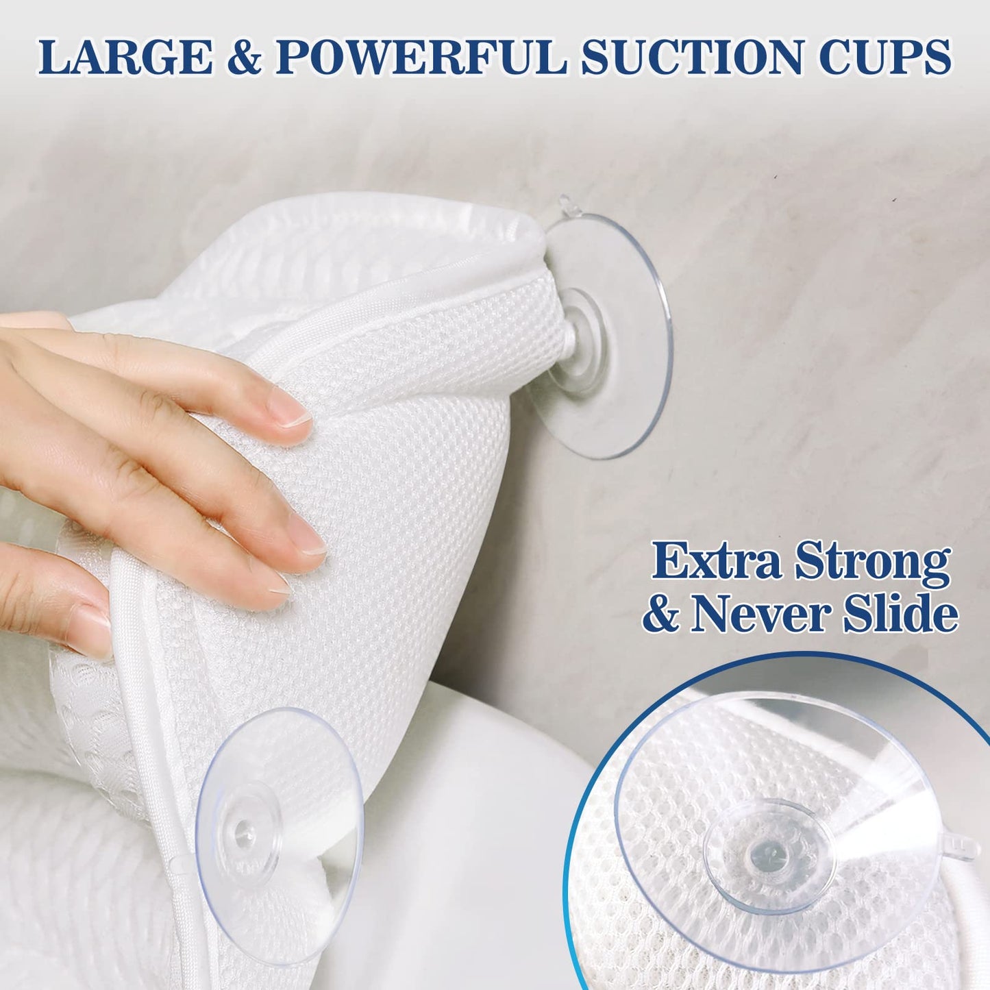 Bath Pillow Bathtub Pillow, Luxury Bath Pillows for Tub Neck and Back Support, Bath Tub Pillow Headrest with Soft 4D Mesh Fabric and Non-Slip Suction Beauty and Personal Care Ozyalo