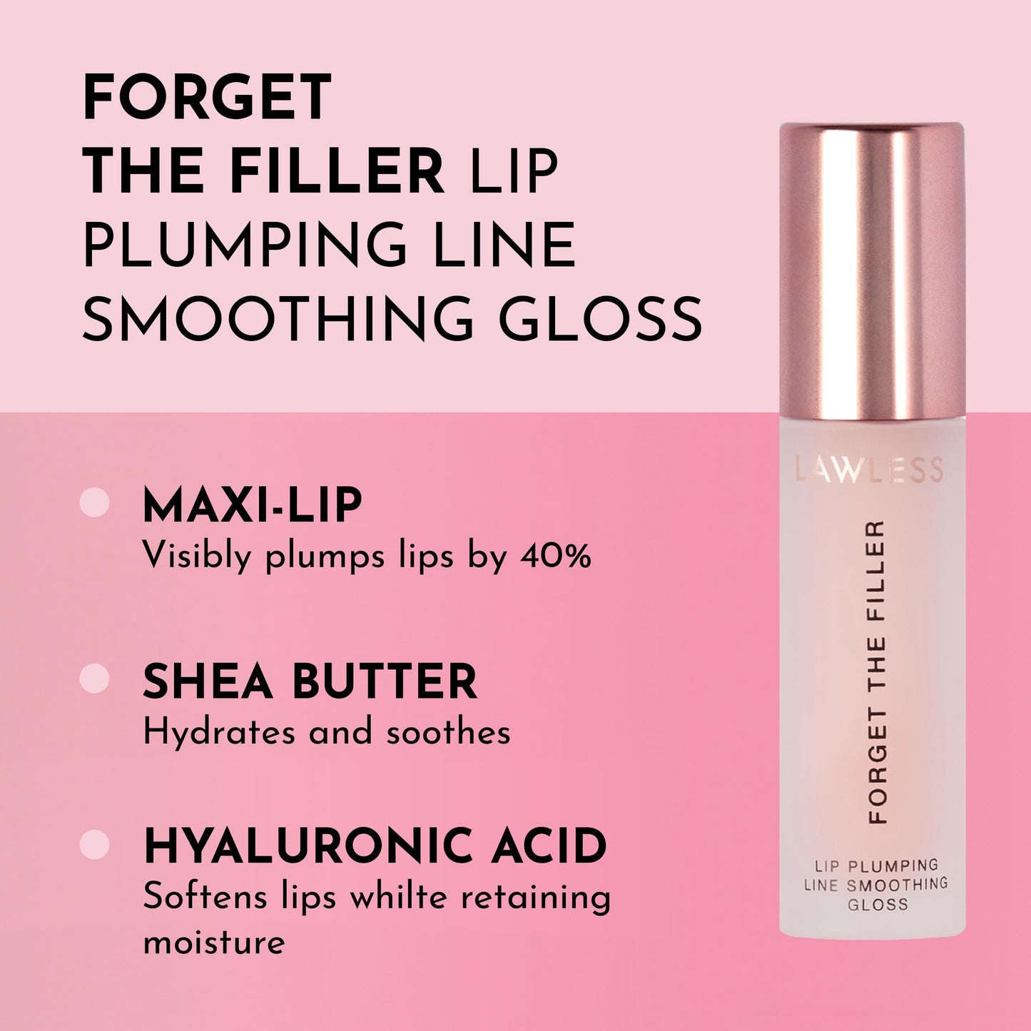 Lawless Women's Forget The Filler Lip Plumper Line Gloss, Rosy Outlook, Pink, 0.11 Fl Oz (Pack of 1) Beauty & Personal Care LAWLESS