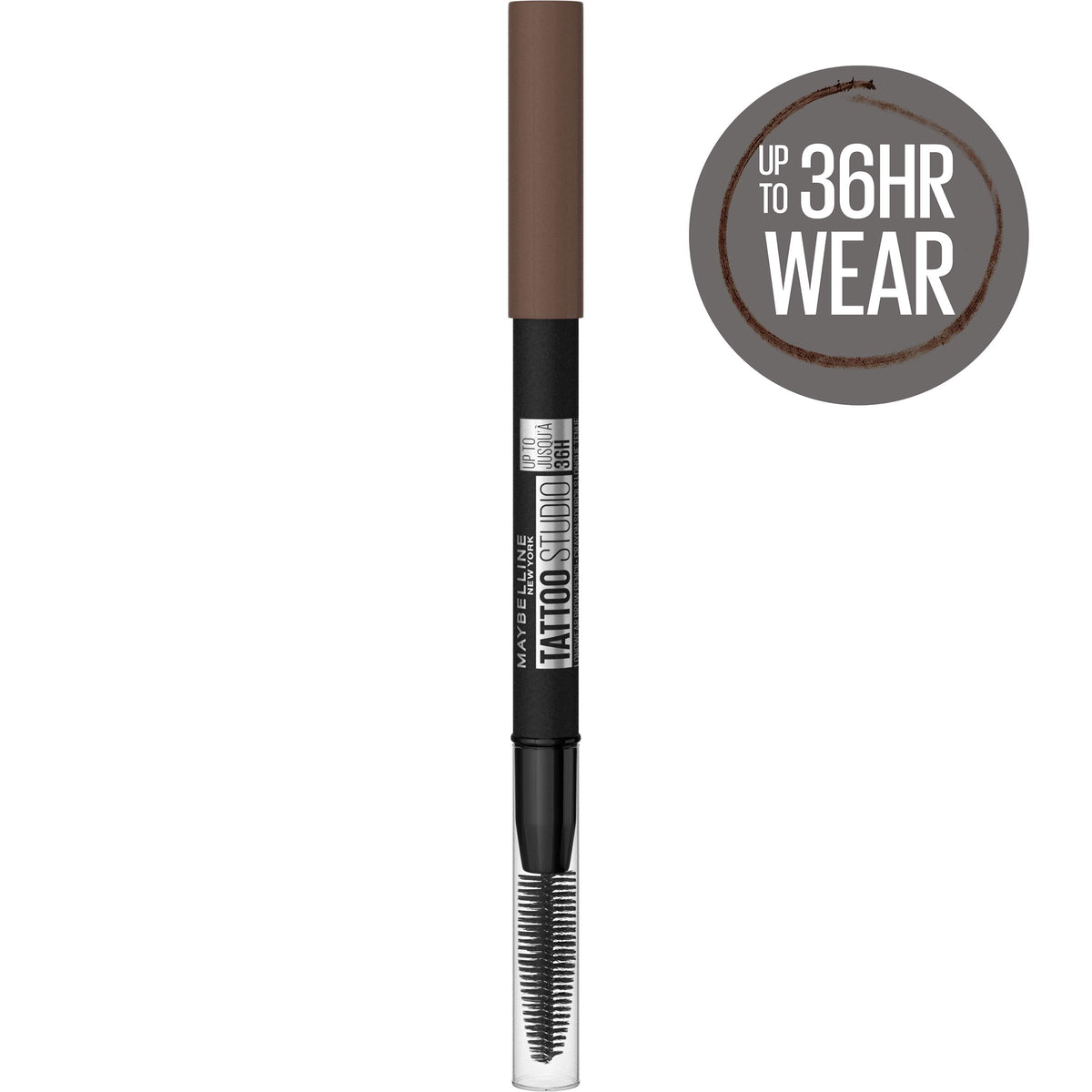 Maybelline TattooStudio Waterproof Eyebrow Pencil, Sharpenable, Longwear, Long Lasting, Pigmented Eyebrow Pencil for Defined Brows, Medium Brown, 1