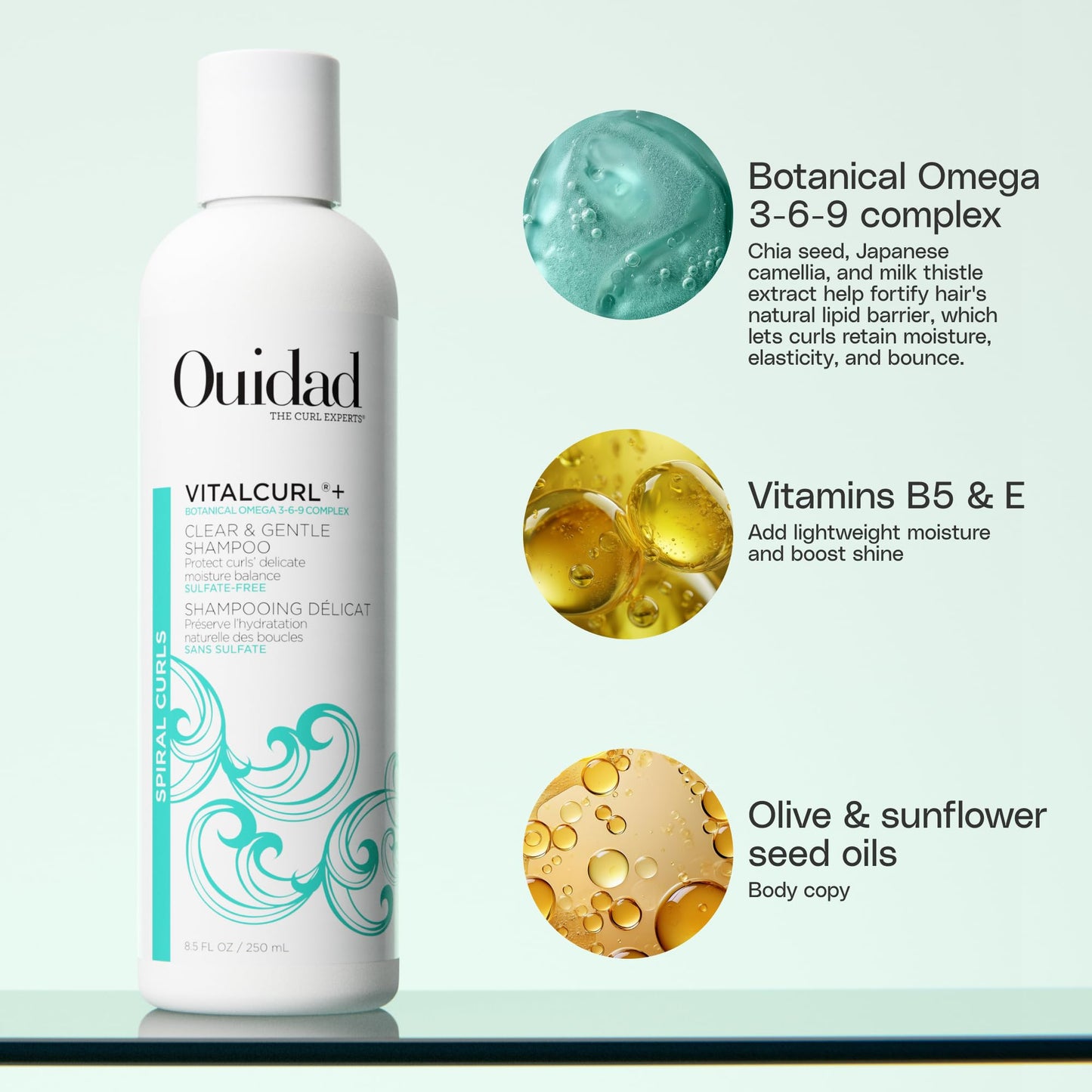 Ouidad VitalCurl+ Clear & Gentle Shampoo, 8.5 Fl Oz Beauty & Personal Care Ouidad