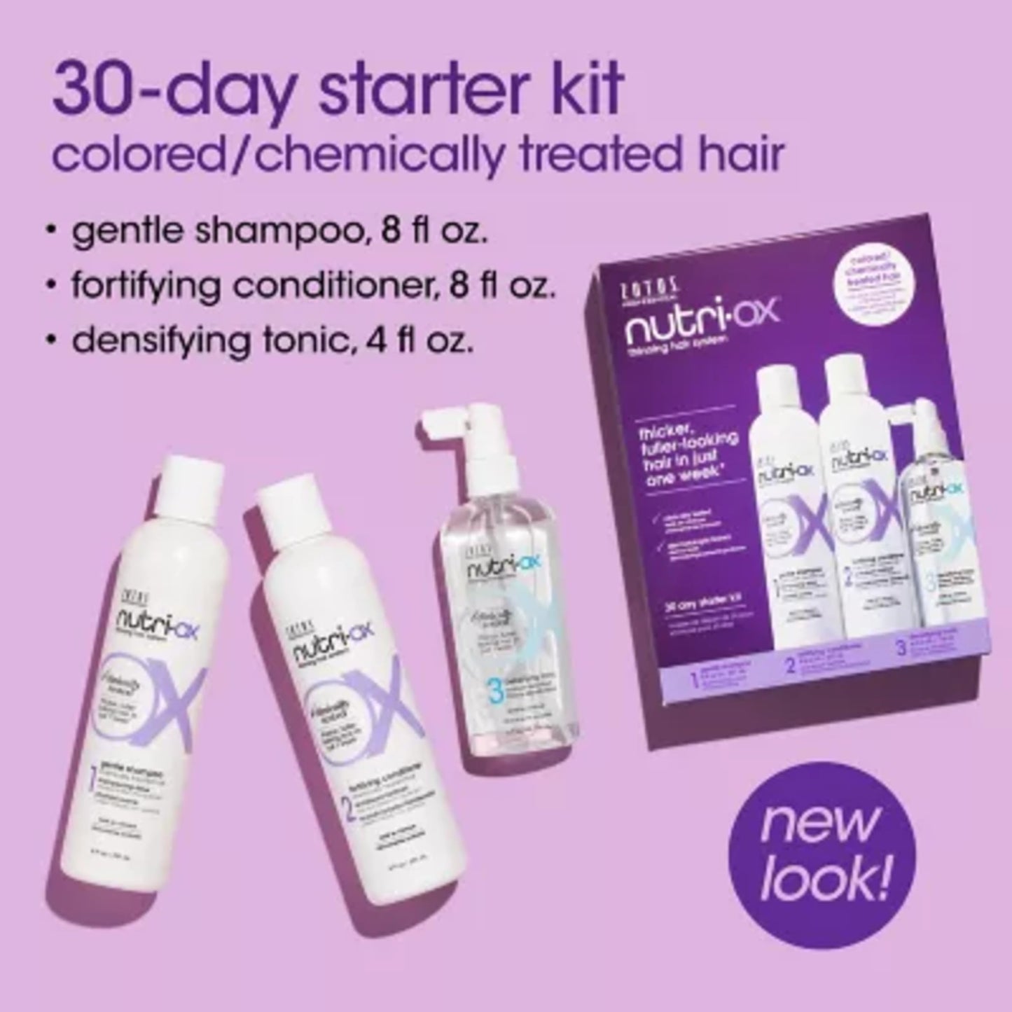 NUTRI-OX Starter Kit for Color-Treated Thinning Hair | Thicker, Fuller-Looking Hair | Peppermint | Clinically & Dermatologically Tested | 30 Day Beauty & Personal Care NUTRI-OX