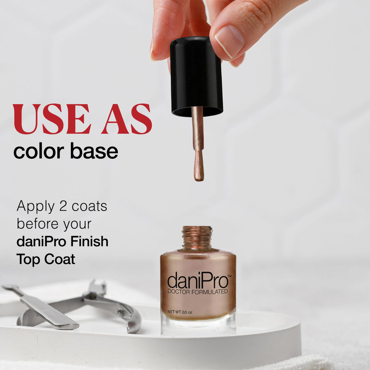 daniPro Doctor Formulated Nail Polish Babe It's You-Pearlescent Mocha Fingernail Polish & Toenail Polish, 0.5 oz with Undecylenic Acid, Biotin
