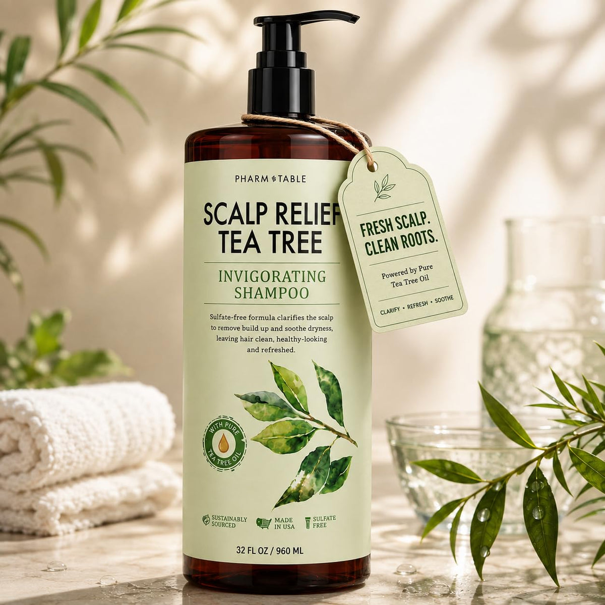 PHARM TO TABLE Scalp Relief Tea Tree Shampoo 960ml
