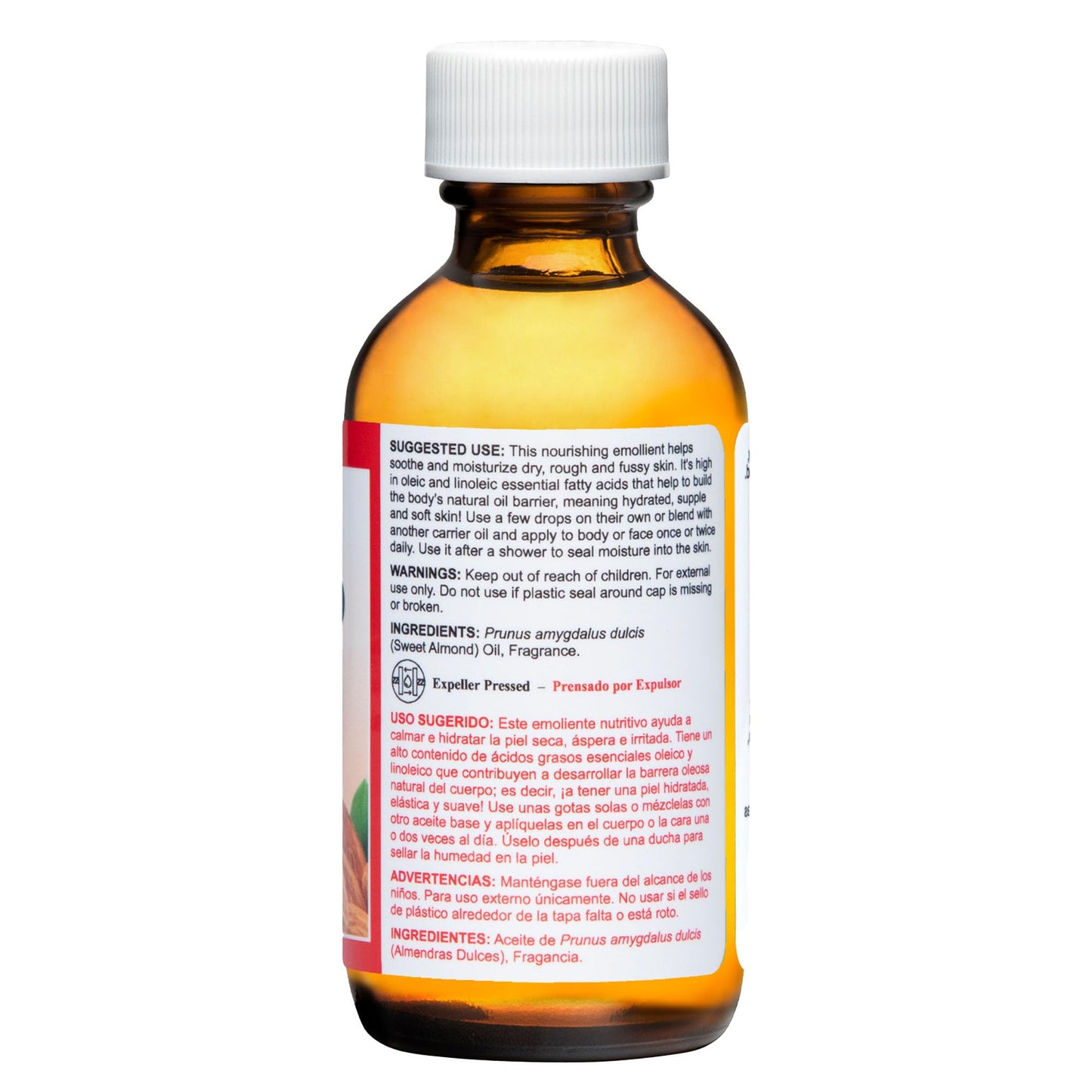 De La Cruz Sweet Almond Oil - Expeller Pressed Almond Oil for Skin and Hair 2 FL. OZ. (59 mL) - 6 Bottles Beauty & Personal Care De La Cruz
