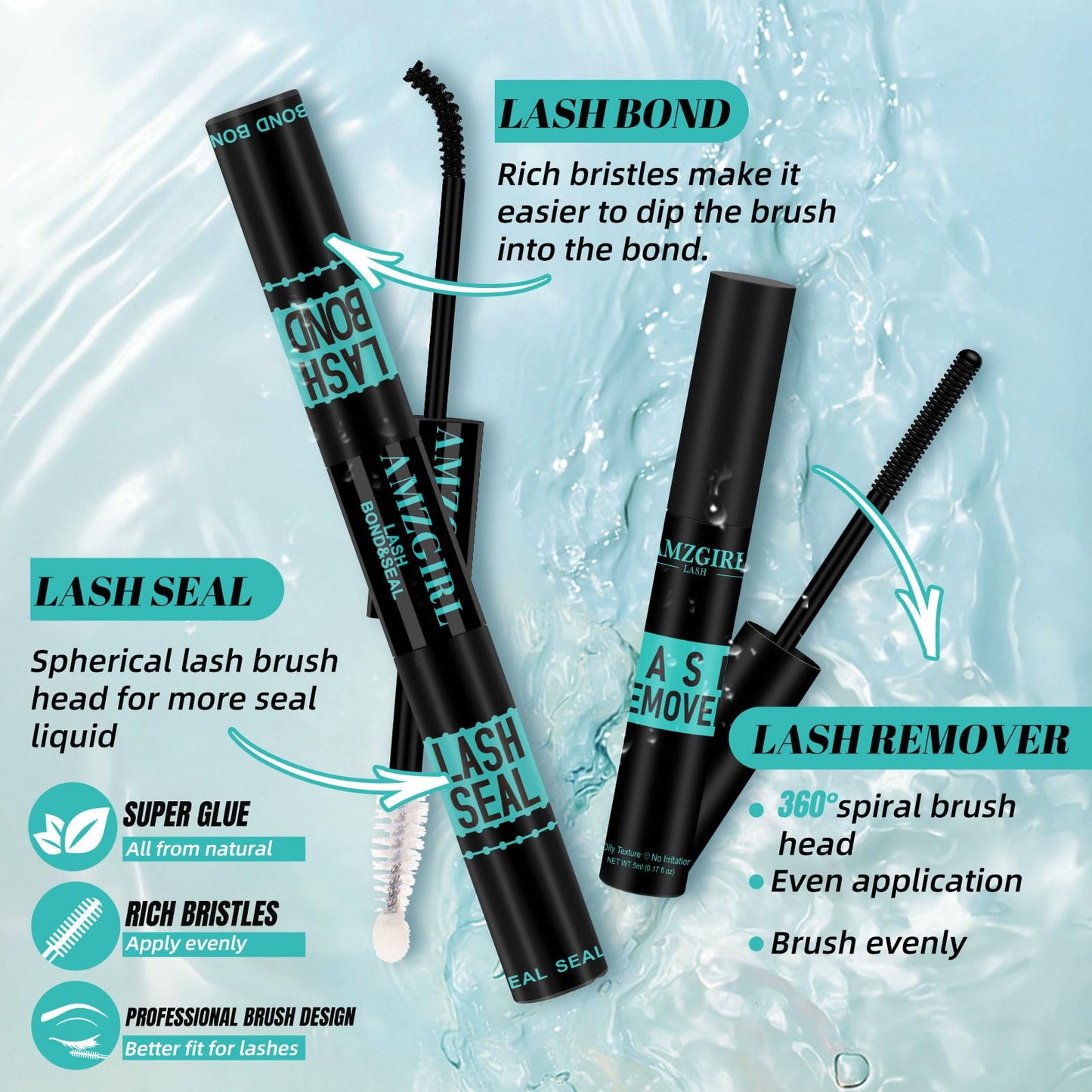 Lash Clusters Kit 168Pcs,DIY Individual Lashes Clusters Kit,Lash Bond And Seal,Lash For Eyelashes Extensions,Lash Applicator Tool For False Eyelash Beauty and Personal Care AMZGIRL LASH