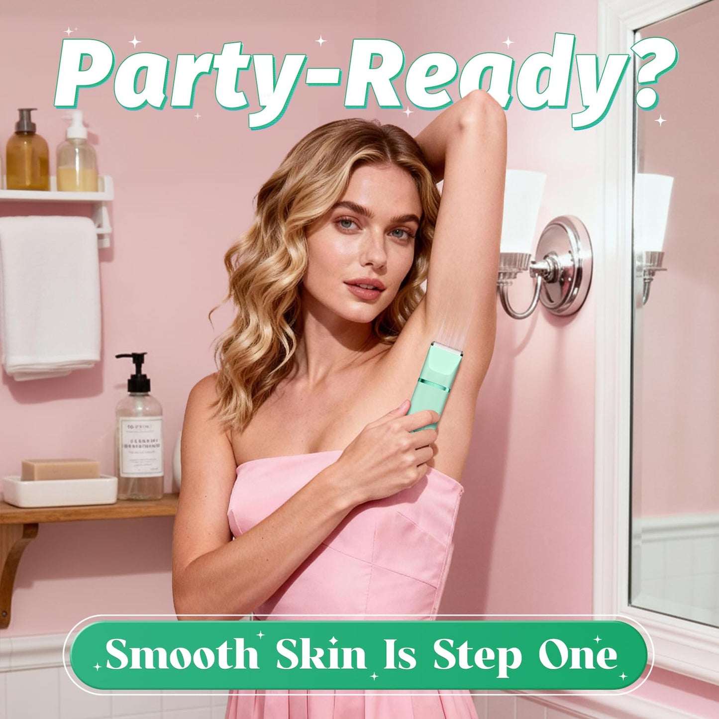 Bikini Trimmer for Women, IPX7 Waterproof, Painless Rechargeable Electric Razor Remover, 2-in-1 Facial & Pubic Hair Removal for Sensitive Skin Beauty and Personal Care AIDIAM