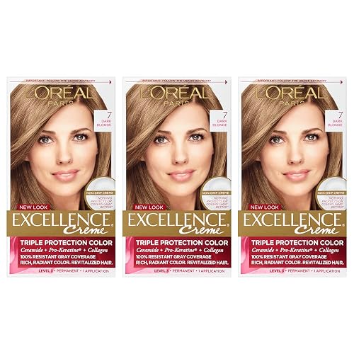L'Oreal Paris Excellence Creme Permanent Hair Color, 100 percent Gray Coverage Hair Dye, Pack of 3 Beauty & Personal Care L'Oreal Paris