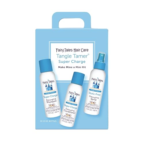 Fairy Tales Tangle Tamer Super Charge Detangling Shampoo, Conditioner, and Spray for Kids - Travel Kit - Paraben Free, Sulfate Free, Gluten Free, Nut Beauty & Personal Care Fairy Tales