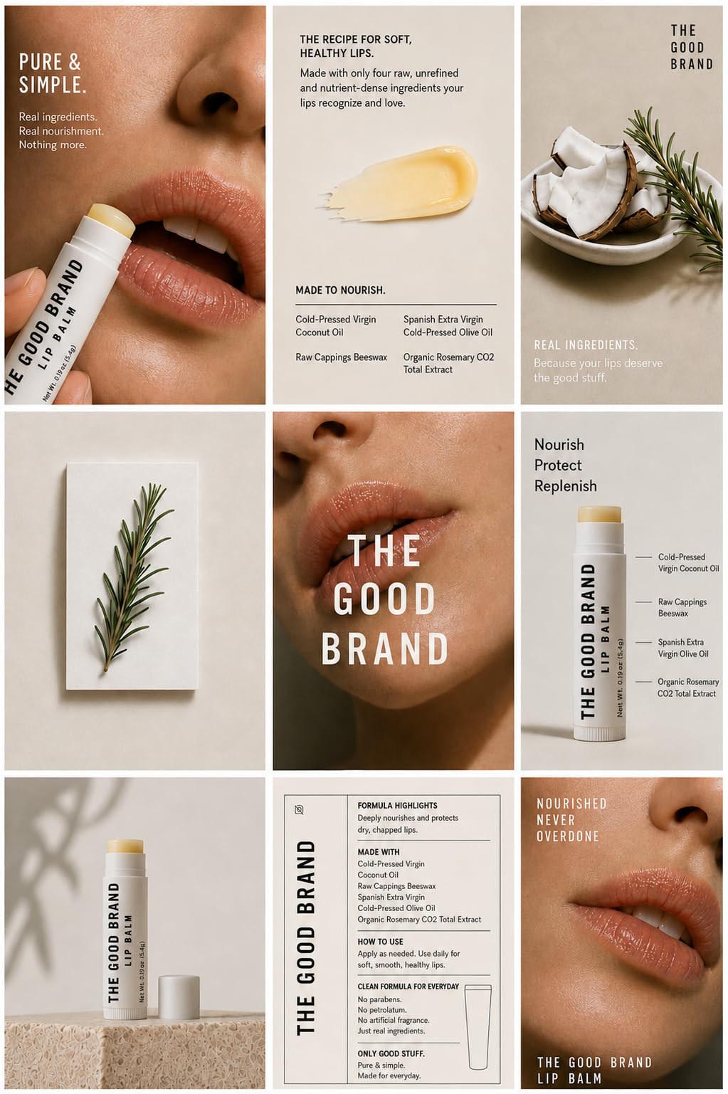 THE GOOD BRAND Botanical Lip Balm 3-Pack Beauty and Personal Care The Good Brand