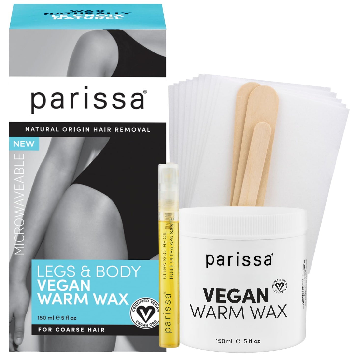 Parissa Microwavable Waxing Kit for Women - Warm Wax for Hair Removal on Legs, Bikini, Underarms & Body - Pulls Coarse, Stubborn Hair from the Root Beauty and Personal Care Parissa