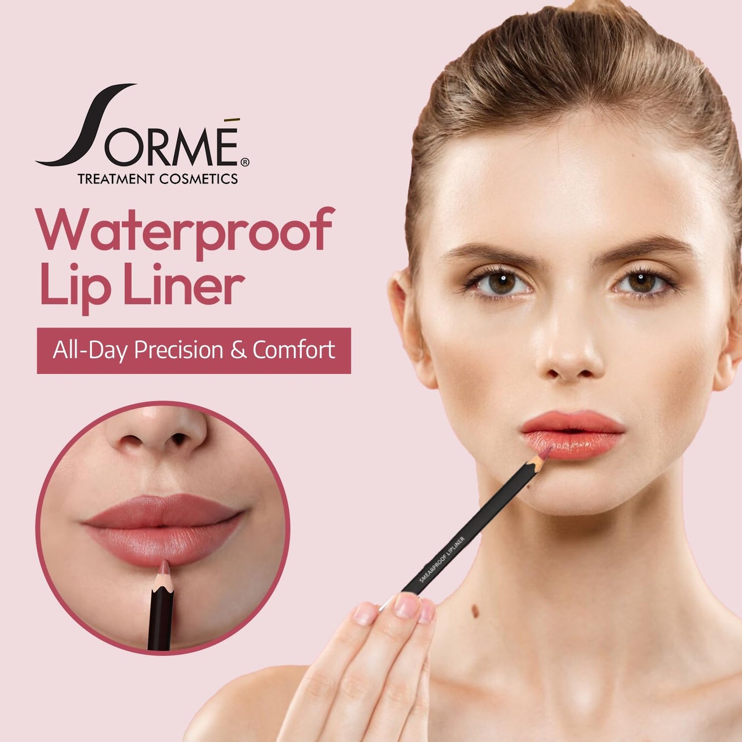 Sorme Waterproof Lip Liner - Non-splintering Smearproof Lip Liner - Revitalizing with Lecithin, Vitamins C and E Beauty & Personal Care SORMÉ