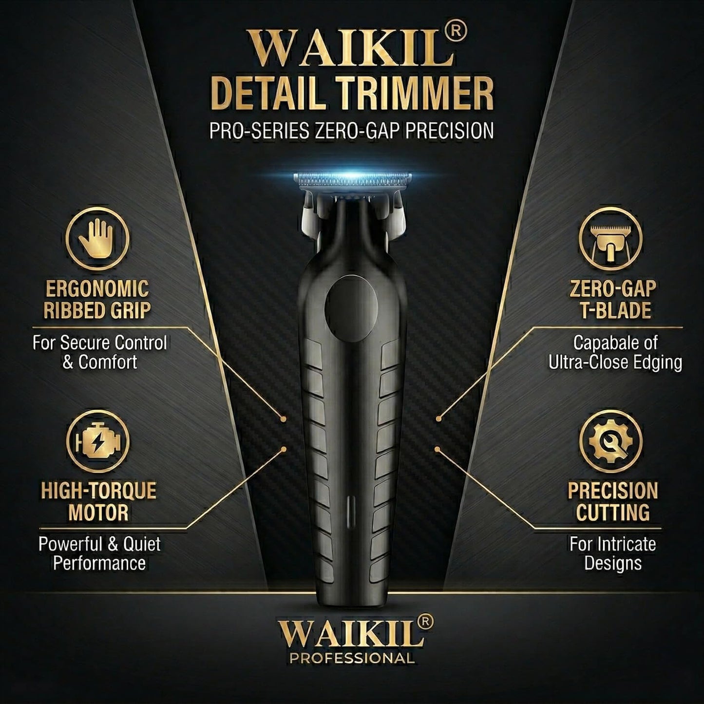 WAIKIL Professional Hair Clippers for Men with T-Blade Trimmer, Cordless Barber Clippers Set, Rechargeable Grooming Kit with Guards, Beard Trimmer Beauty and Personal Care WAIKIL