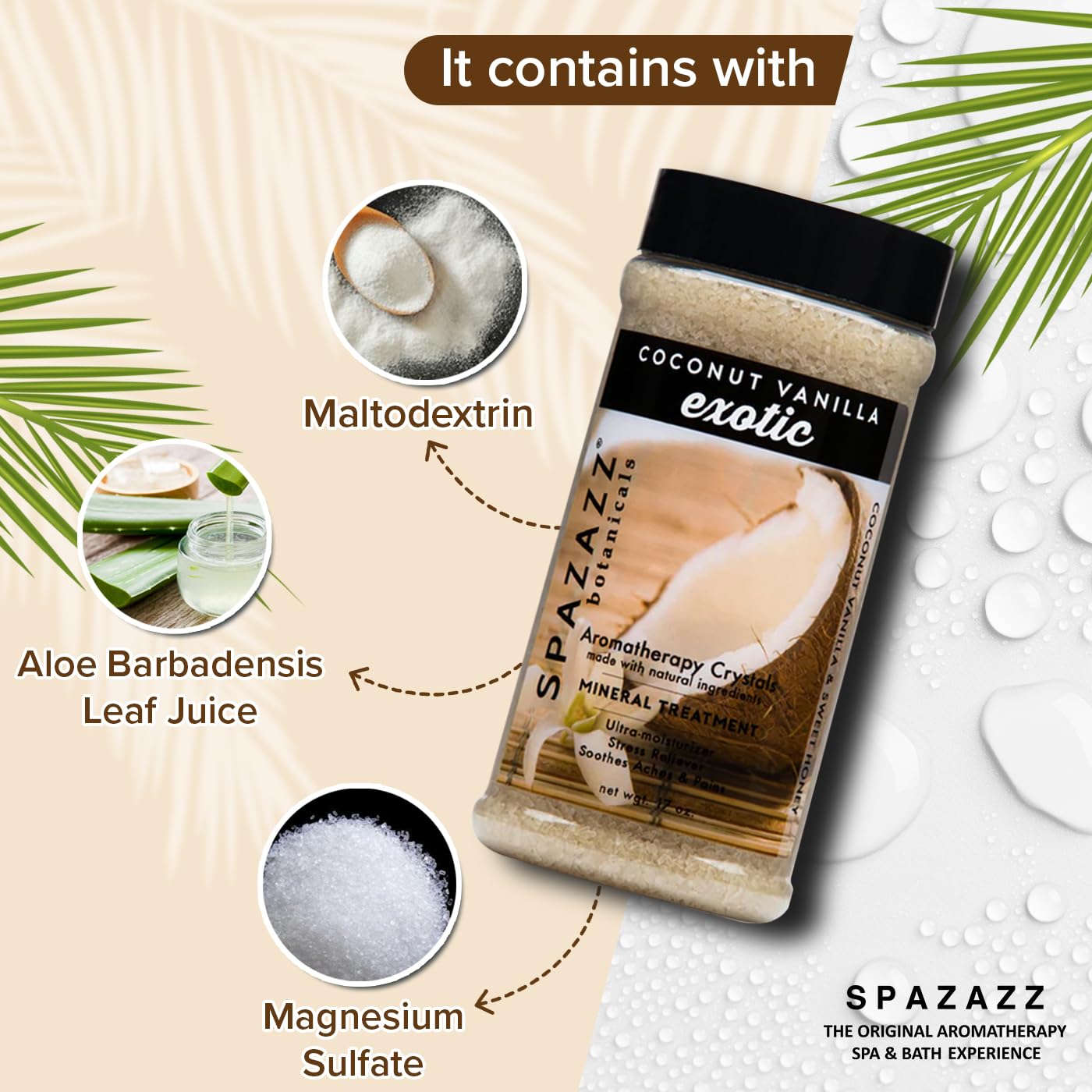 Spazazz Coconut Vanilla Exotic Crystals (17 oz) (2 Pack) Beauty and Personal Care Spazazz