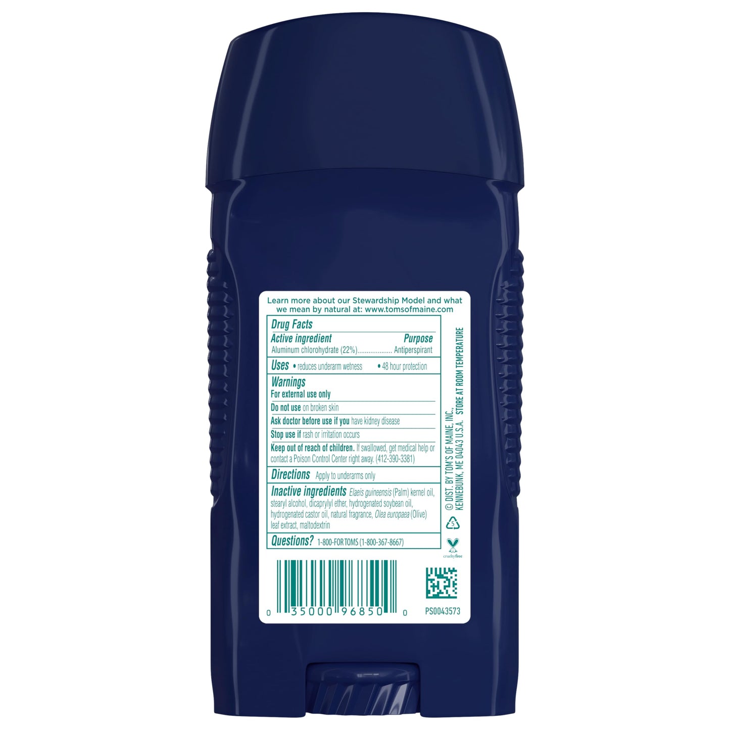 Tom's of Maine Antiperspirant Deodorant for Men, Mountain Spring, 2.8 oz. 3-Pack Beauty and Personal Care Tom's of Maine