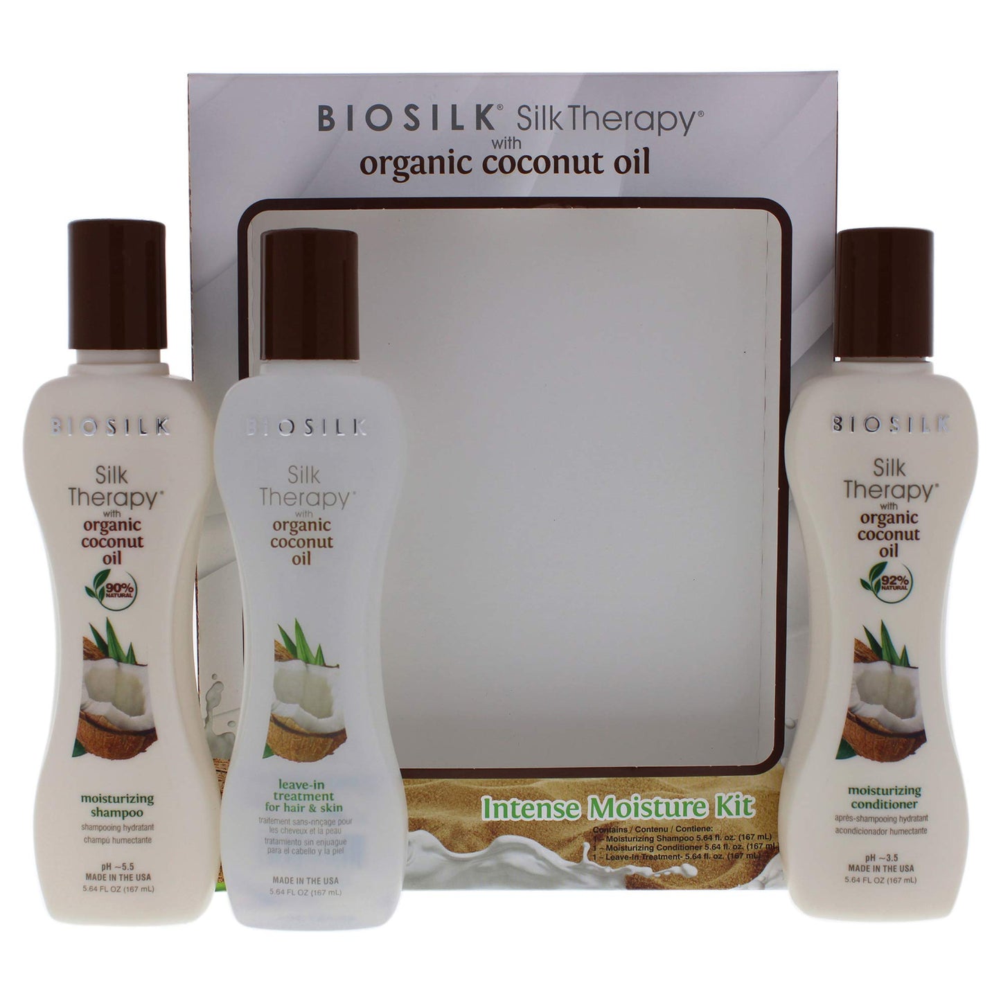 BioSilk Silk Therapy with Natural Coconut Oil Intense Moisture Kit (Pack of 3) Beauty & Personal Care BioSilk