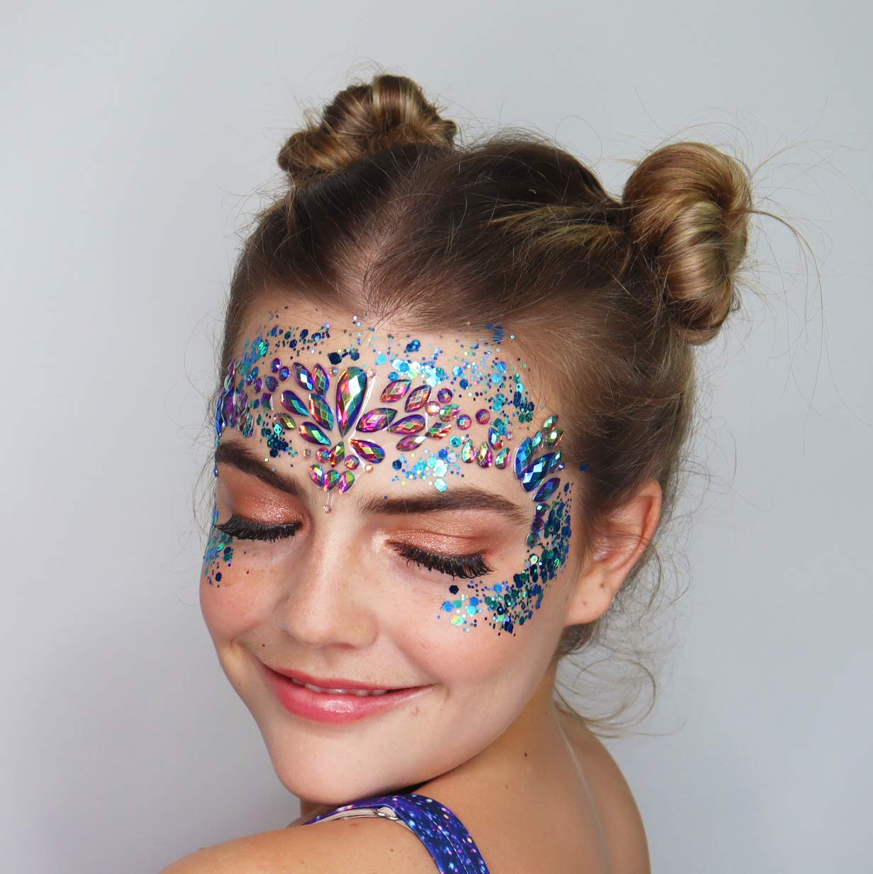 Blue Face & Body Glitter - Cosmetic Grade Chunky Glitter - Color Shift - Uses Include: Festivals, Raves, Face, Body, Nails, Resin, Arts, Crafts Beauty & Personal Care Electric Bliss Beauty