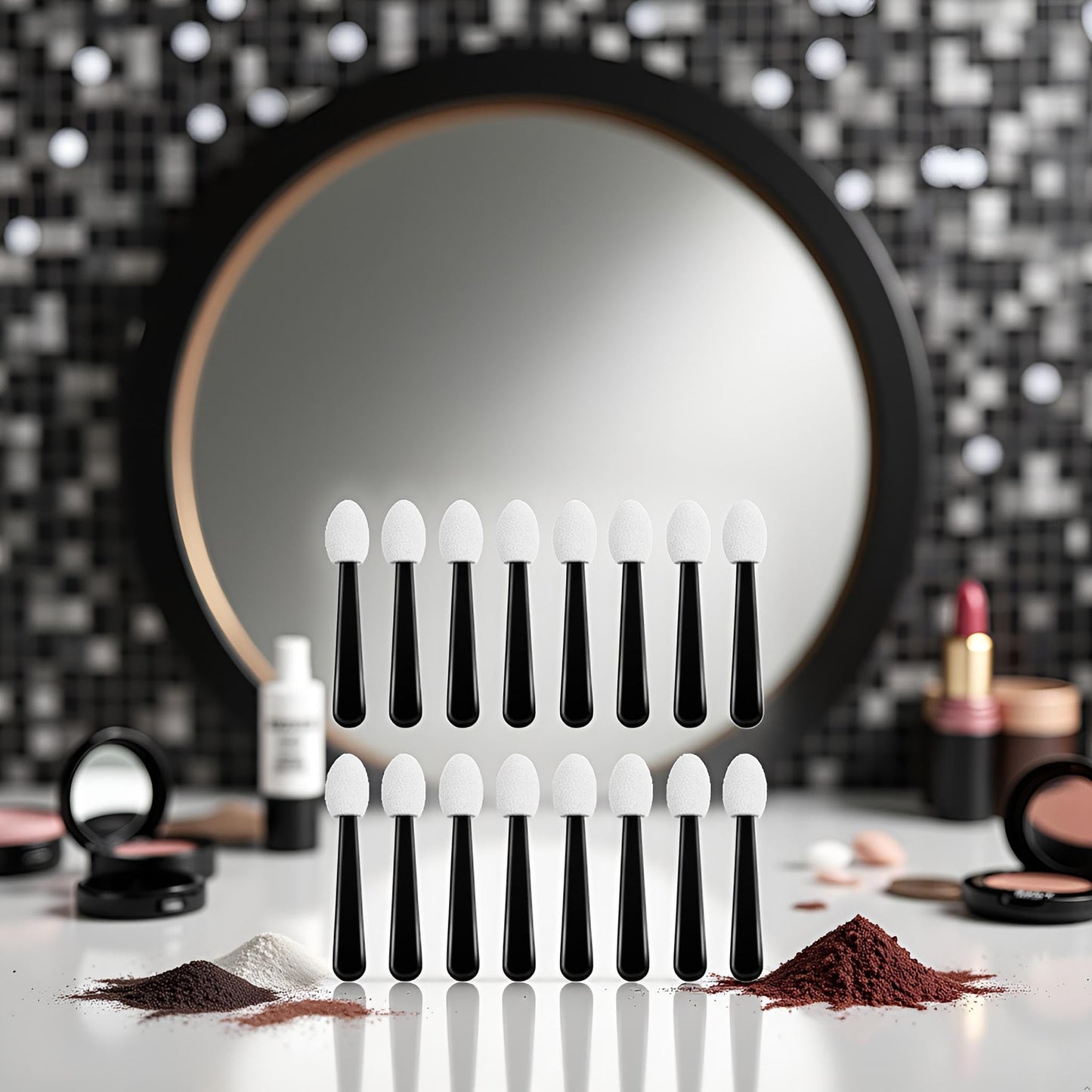 100Pcs Black White Small Eyeshadow Applicators Eye Shadow Sponge Applicator Sticks Eye Makeup Applicators Sponge Tip Make up Applicators Eyeshadow Beauty & Personal Care Xinjincang
