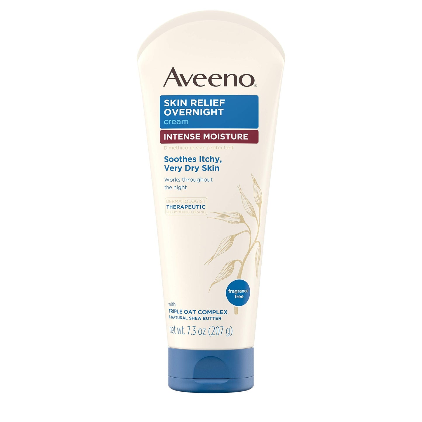 Aveeno Skin Relief Overnight Intense Moisture Cream with Triple Oat Complex & Natural Shea Butter, Therapeutic Dimethicone Skin Protectant for Dry Beauty & Personal Care Aveeno