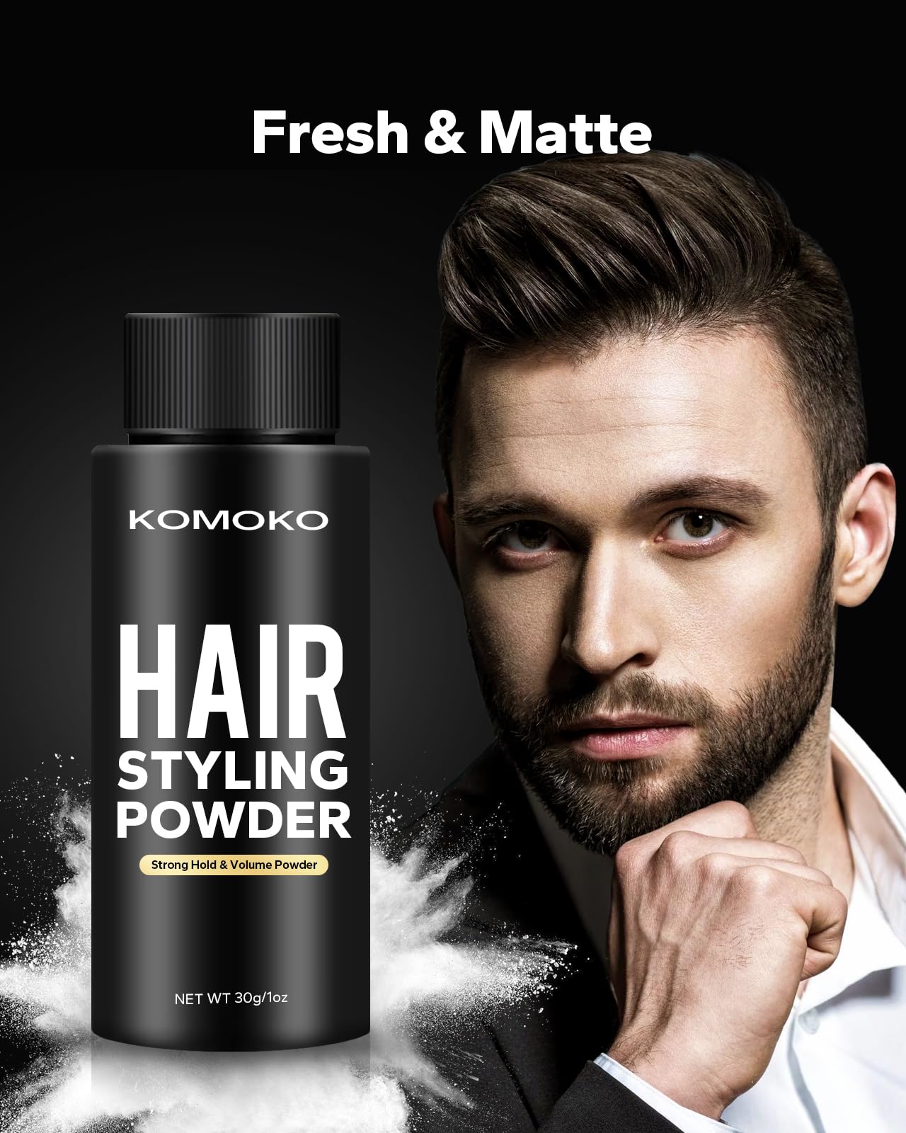 Komoko Hair Styling Powder for Men (0.7 oz) - Instantly Volumizing , Matte Finish Texture, for Strong Hold Natural Look Beauty & Personal Care Komoko