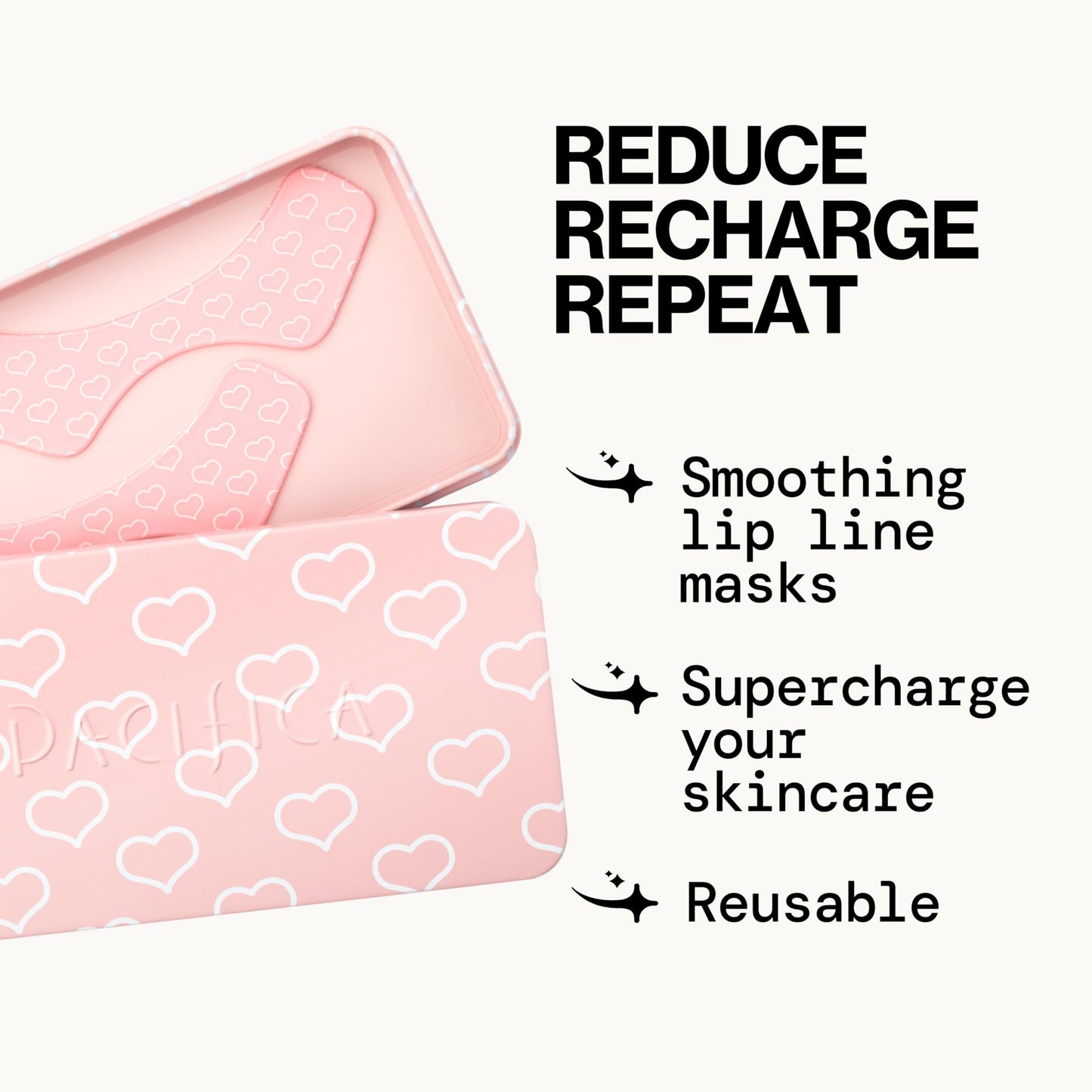 Pacifica Beauty Reusable Lip Line Mask, Skincare, Silicone Mask, For Fine Lines and Wrinkles, Lift and Firm, Pair with Serum, Storage Tin Included Beauty & Personal Care Pacifica