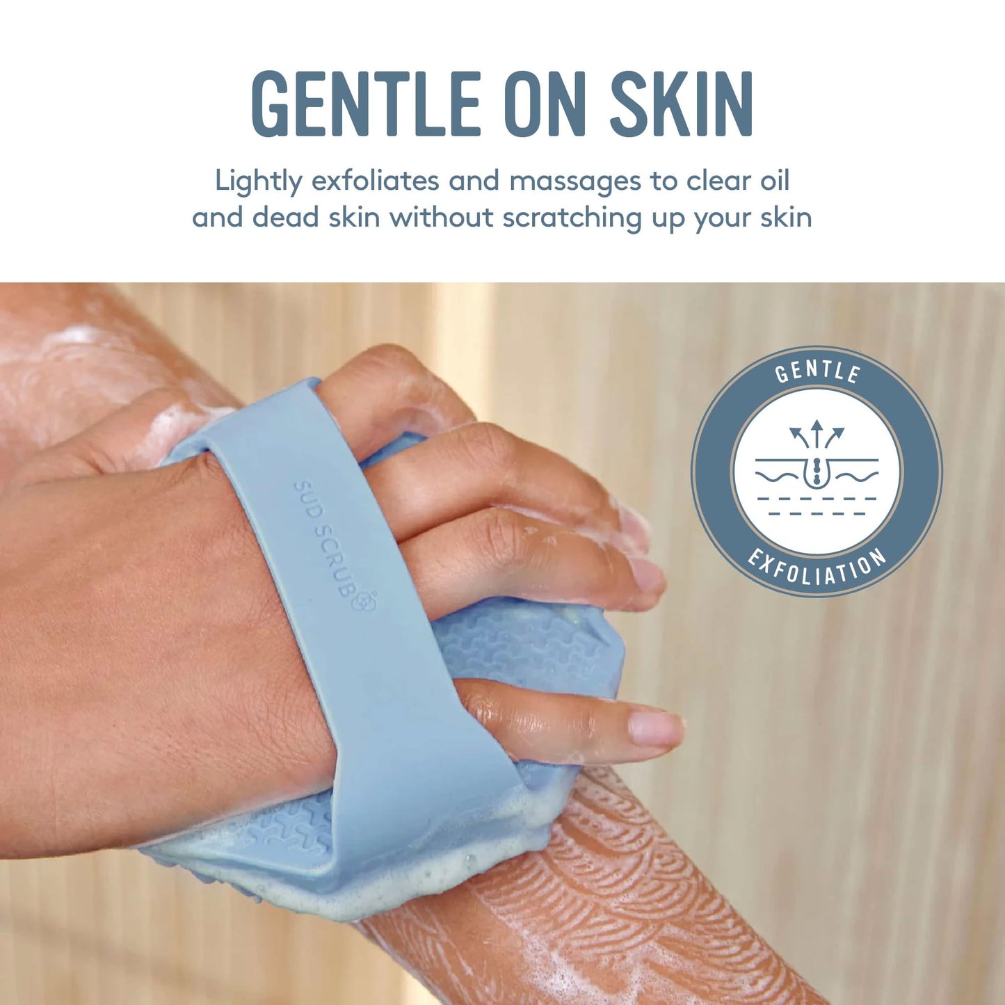 Sud Scrub® Antimicrobial Silicone Body Scrubber, Exfoliating Body Scrubber for Sensitive Skin, Eco Friendly Shower Scrubber for Body, Silicone Body Beauty & Personal Care Sud Scrub