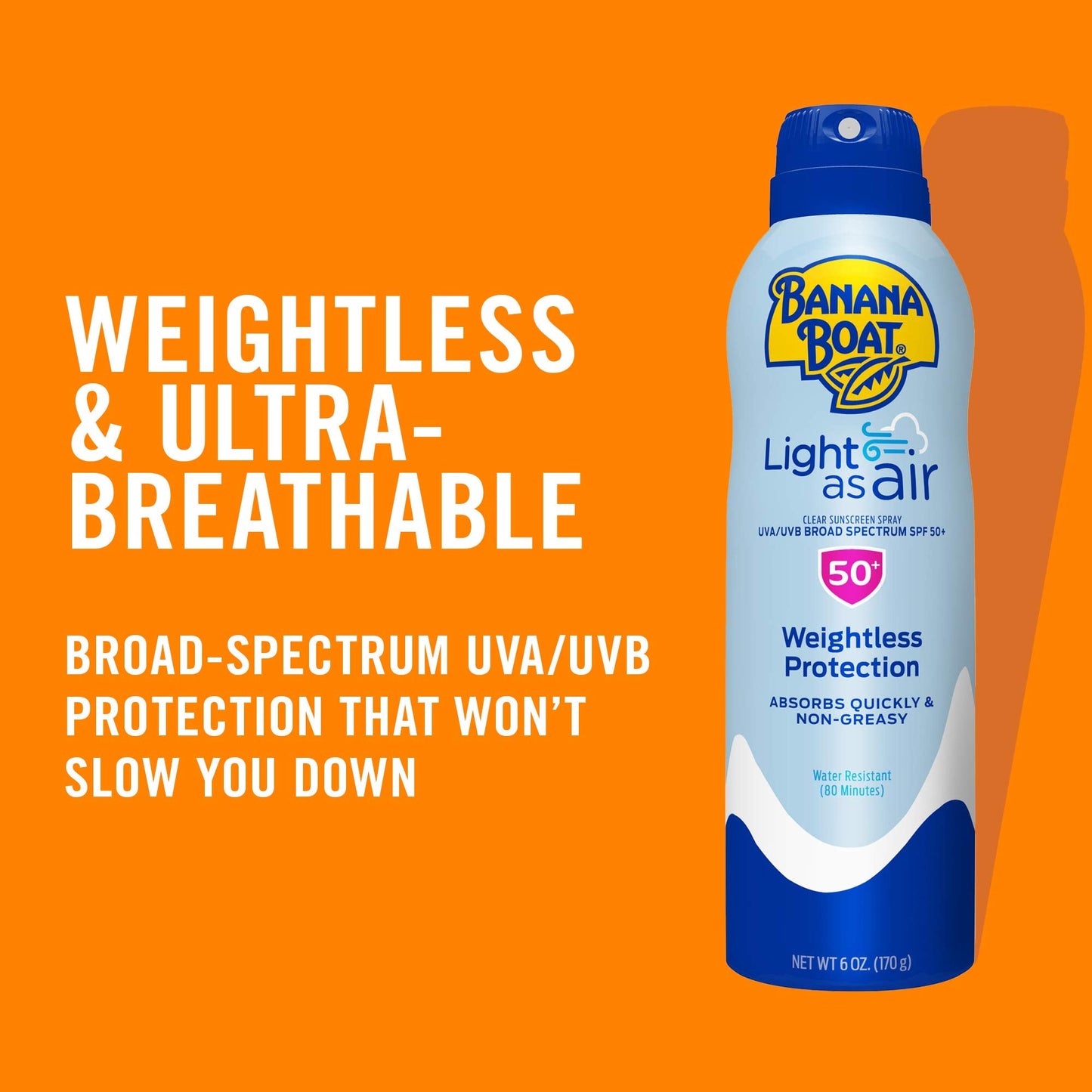 Banana Boat Light As Air Sunscreen Spray SPF 50 Twin Pack| Lightweight Sunscreen, Spray On Sunscreen, Body Sunscreen Spray, Non-Greasy Sunscreen Beauty & Personal Care Banana Boat