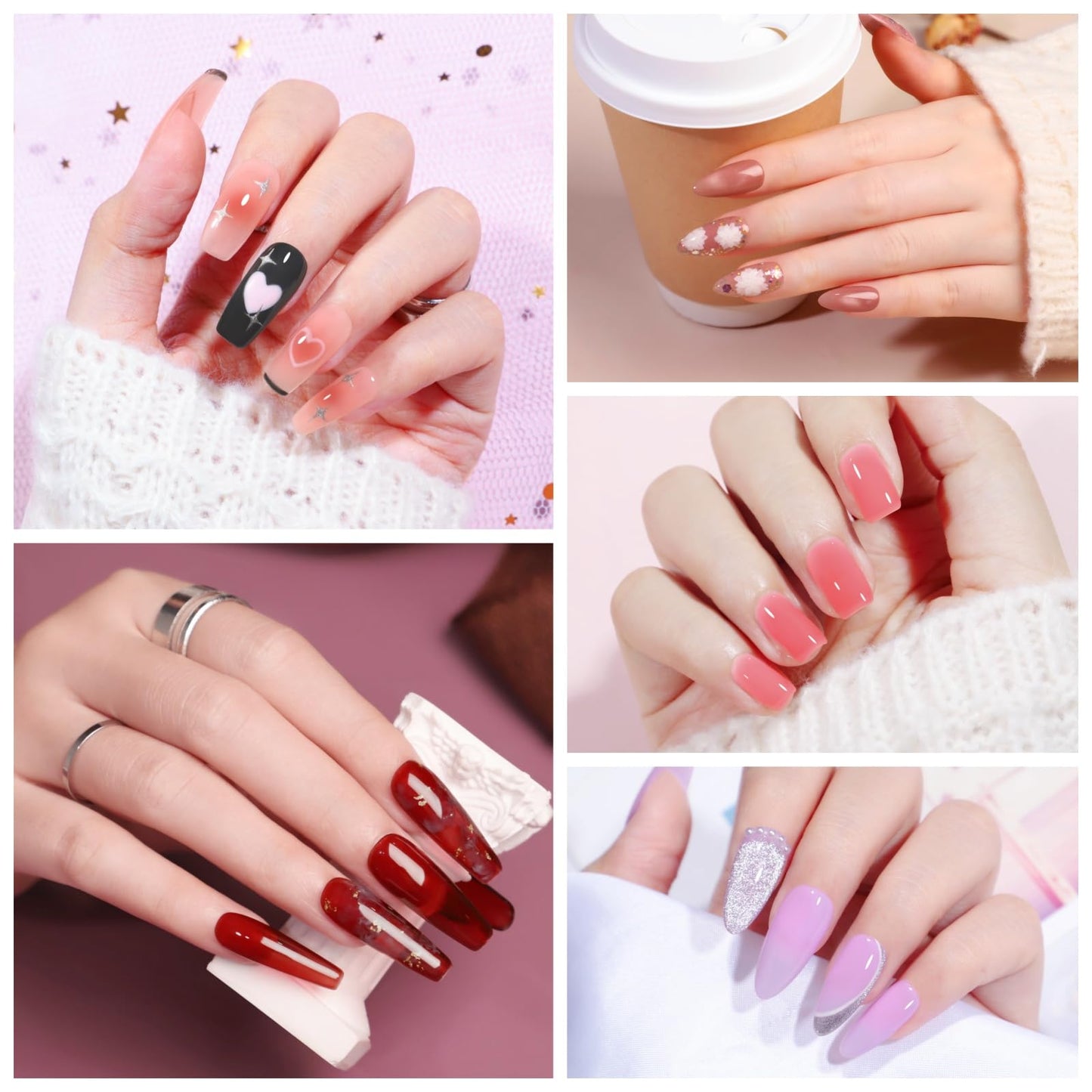 COSCELIA 25 Bottles Gel Nail Polish Set, 20 Colors Summer Gel Polish with 5PC Top Base Coat Kit Nude Pink White Brown Grey White Glitter Pastel Gels Beauty and Personal Care COSCELIA