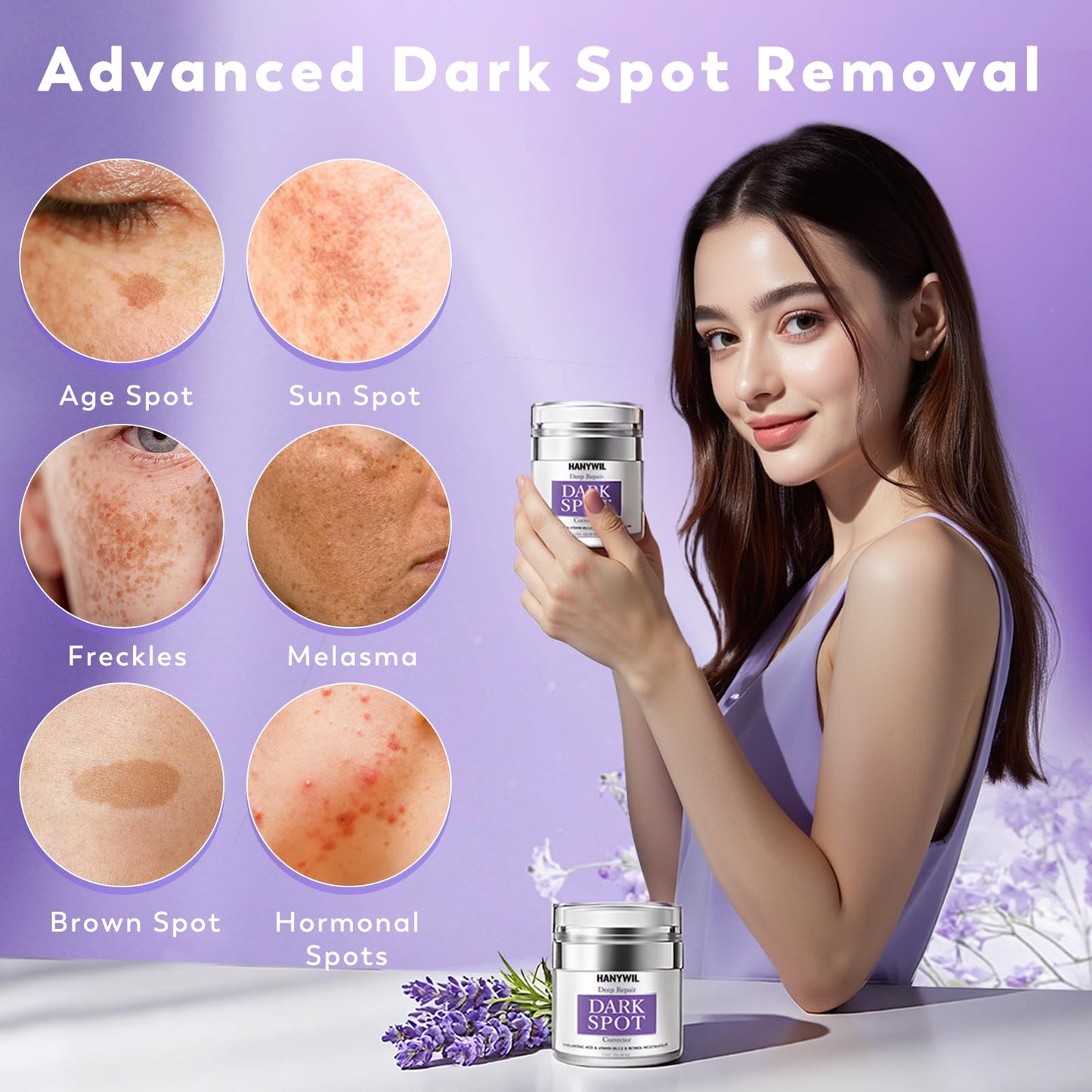 HANYWIL Dark Spot Remover for Face & Body, Remedy for Dark Spots with Natural Ingredients, Dark Spot Corrector Cream and Serum for Skin Care, Treats Beauty & Personal Care HANYWIL