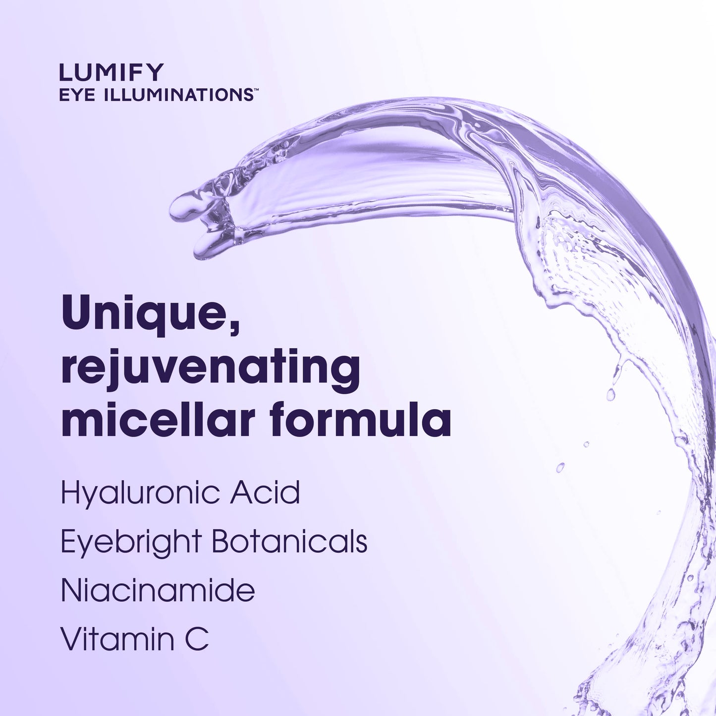 LUMIFY Eye Illuminations Cleansing Water & Eye Makeup Remover, 3-in-1 Micellar Water Contains Hyaluronic Acid, Vitamin C & Niacinamide, 5.4 Oz Beauty & Personal Care LUMIFY