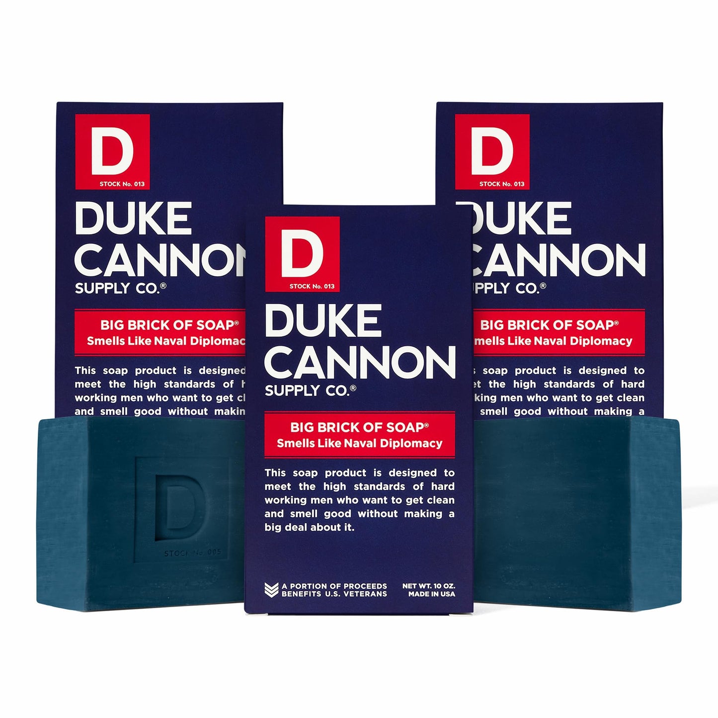 Duke Cannon Supply Co. Big Brick of Soap for Men - Naval Diplomacy, Refreshing Ocean Scent, Extra Large 10 oz Bars, 3-Pack Beauty & Personal Care Duke Cannon Supply Co.