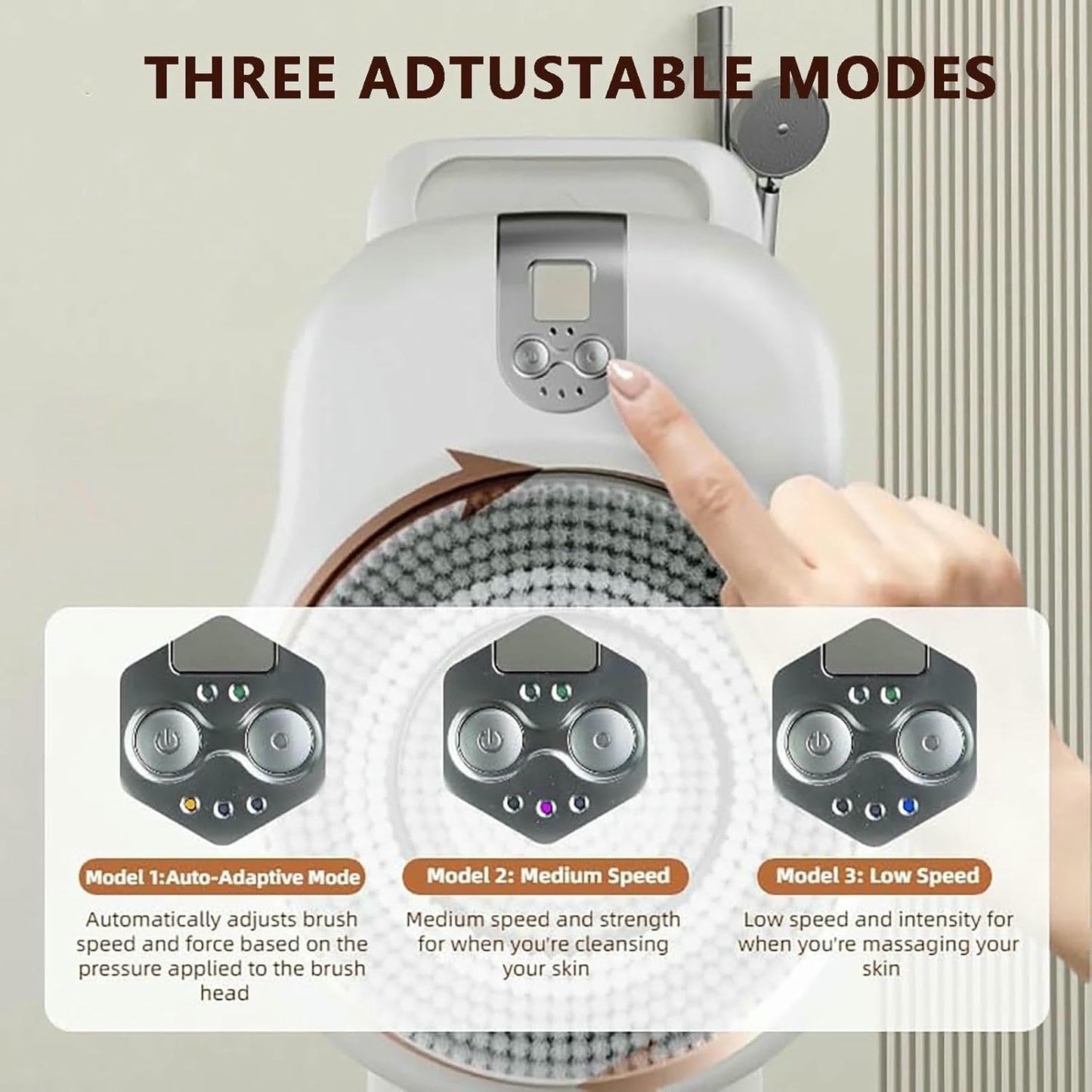 KFJZGZZ Wall Mounted Electric Back Scrubber for Shower, with 7in Head, Electric Exfoliating Brush for Deep Cleansing, Back Massage Beauty and Personal Care KFJZGZZ