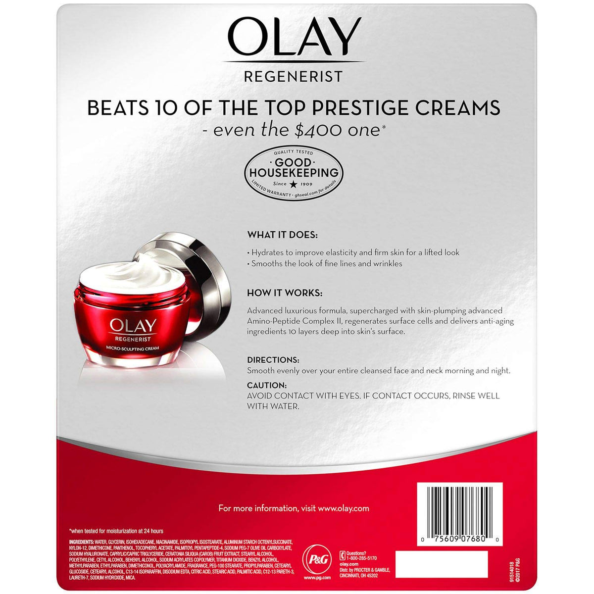 OLAY Regenerist Micro-Sculpting Cream Fragrance Free 1.70 oz (Pack of 2) Beauty & Personal Care Olay
