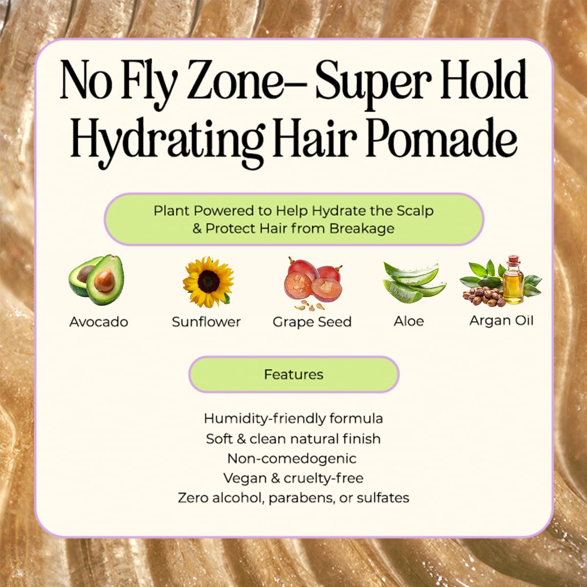 INH Hair Pomade for Flyaways | Water Based & Strong Hold Fly Away Hair Tamer | Sweat Proof No Fly Zone Pomade & Texturizer for Styling | Glossy Finish Beauty & Personal Care INH