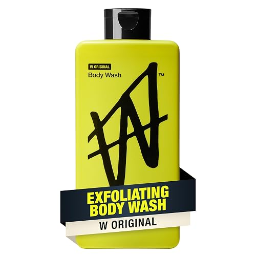 W By Jake Paul Body Wash for Men, Exfoliating Shower Gel with Jojoba Oil, Deep Clean Hydrating Mens Bodywash, Original Scent, 18 fl oz Beauty & Personal Care W
