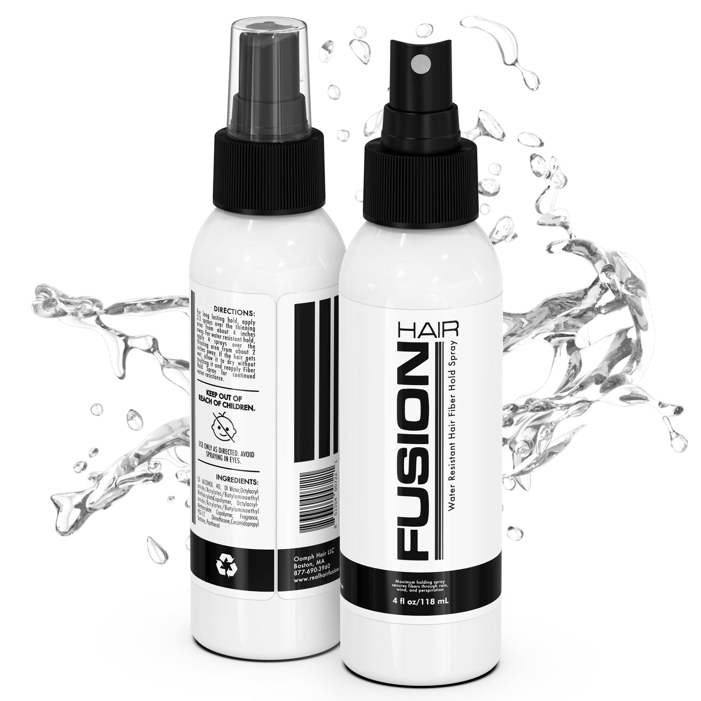 Water Resistant Hair Fiber Spray 4oz - UV Protection, Quick Dry, All Day Lasting Hold for All Scalps All Scalps Beauty & Personal Care HAIRFUSION