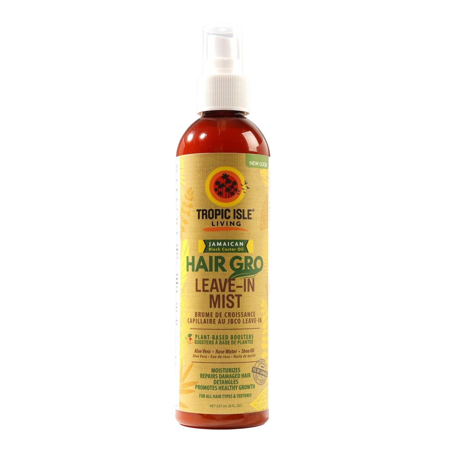 Tropic Isle Living Hair Gro Leave-In Mist 8oz | Jamaican Black Castor Oil with Rose Water, Aloe Vera & Shea Oil Infused | Detangles and Treats Damaged Beauty & Personal Care Tropic Isle Living