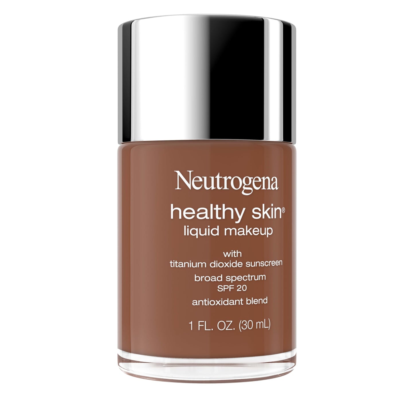 Neutrogena Healthy Skin Liquid Foundation Makeup Broad Spectrum SPF 20 Sunscreen, Medium Coverage, Vit B5, Antioxidants, All Day Wear, Cool Chestnut Beauty & Personal Care Neutrogena