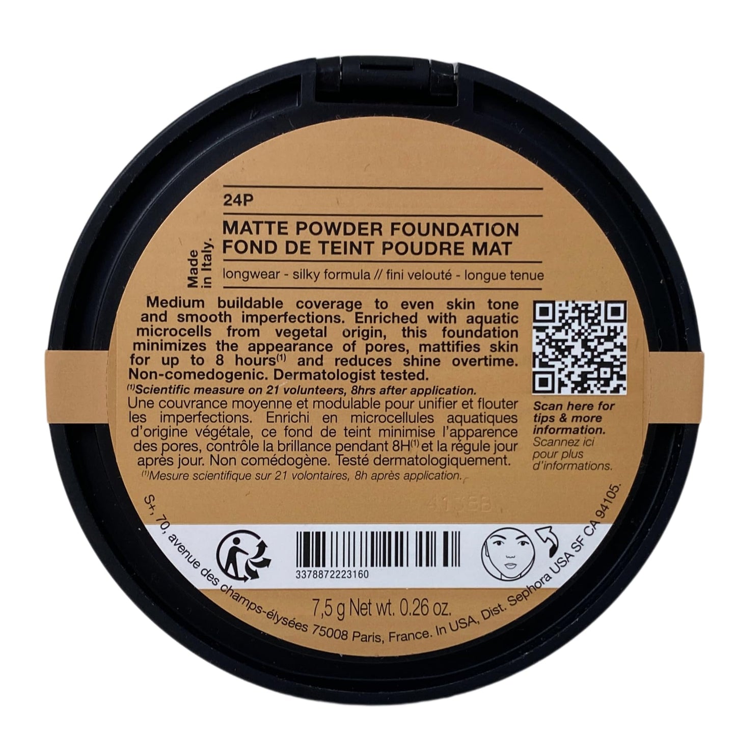 Sephora Collection Matte Powder Foundation - 24P (medium, pink undertone) 0.26 oz / 7.5 g Beauty & Personal Care SEPHORA