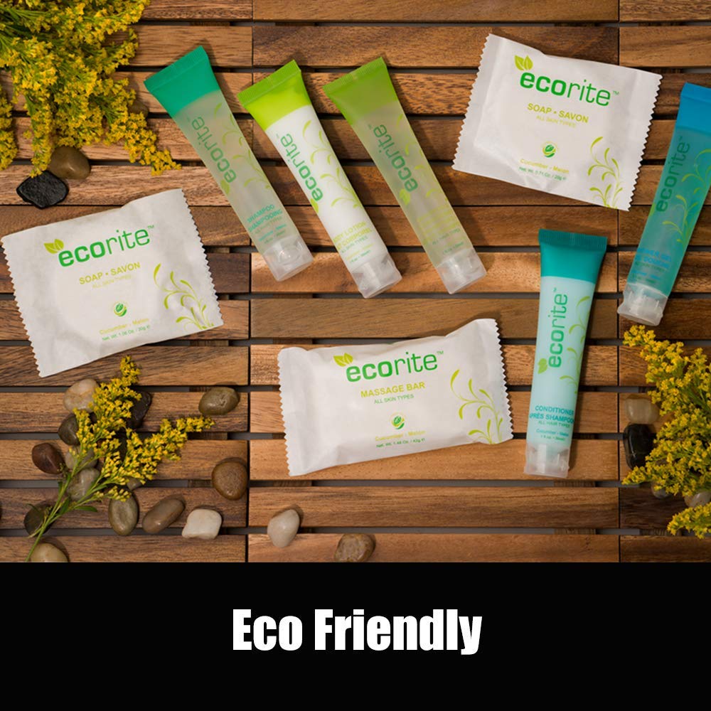 Ecorite Face & Body Soap with Cucumber-Melon Fragrance, Travel Size Hotel Amenities Biodegradable/Recyclable Frosted Sachet, 1oz / 30gm, Pack of 288 Beauty & Personal Care Ecorite