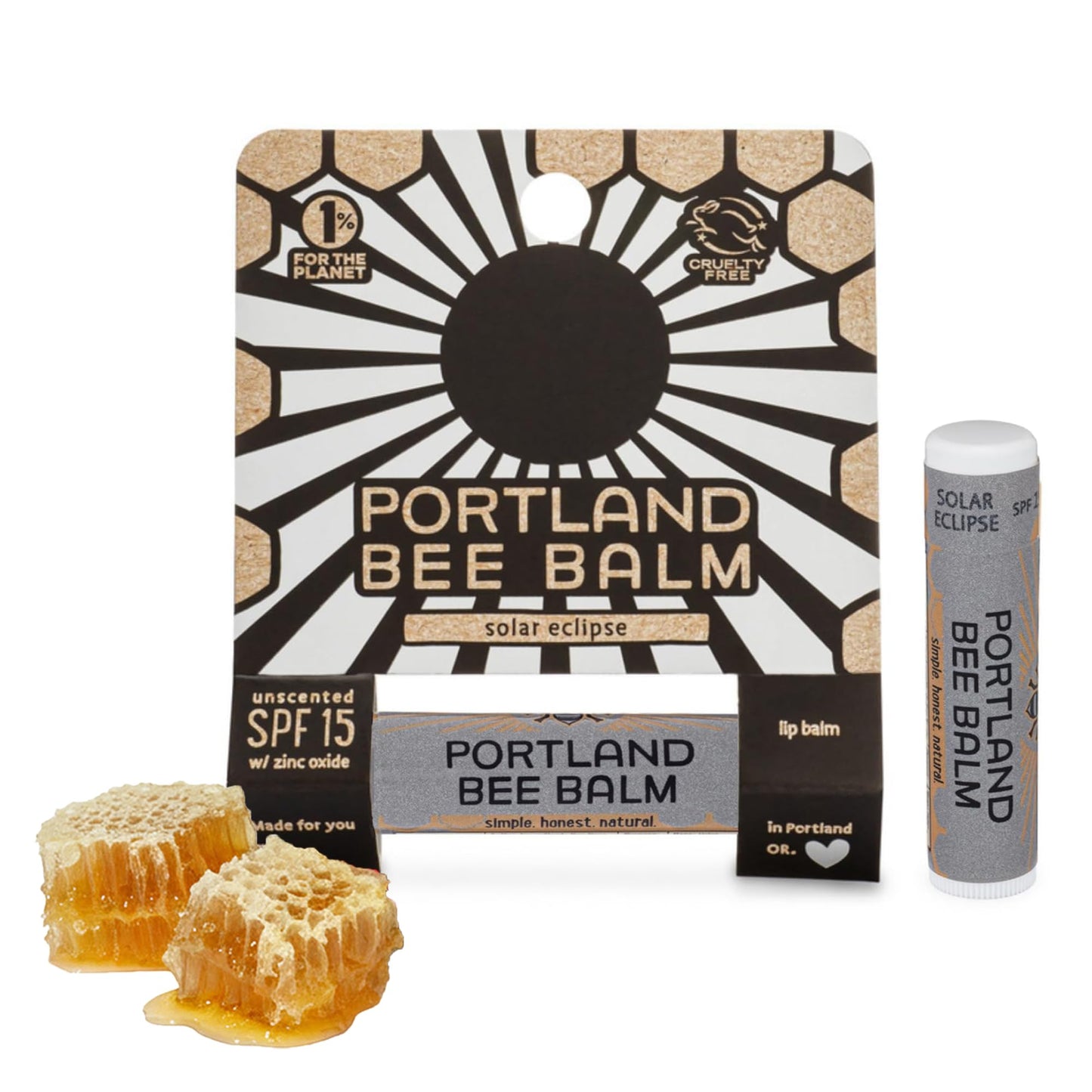 Portland Bee Balm Solar Eclipse All Natural Handmade Beeswax Based SPF 15 Lip Balm, Bulk 1 Count Beauty and Personal Care Portland Bee Balm