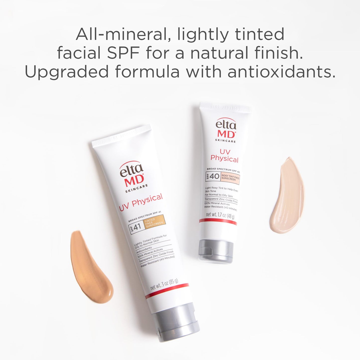 EltaMD UV Physical Tinted Mineral Sunscreen for Face SPF 41, 100% Mineral Actives Tinted Face Lotion, Water Resistant, Paraben-Free, Transparent Zinc Beauty & Personal Care EltaMD