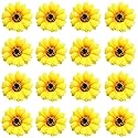 Lawie 16 Pack Artificial Fake Yellow Small Daisy Sunflower Hair Clips Floral Hairpins Alligator Barrettes Brooches Pins Wedding Hawaiian Party Silk Beauty & Personal Care Lawie
