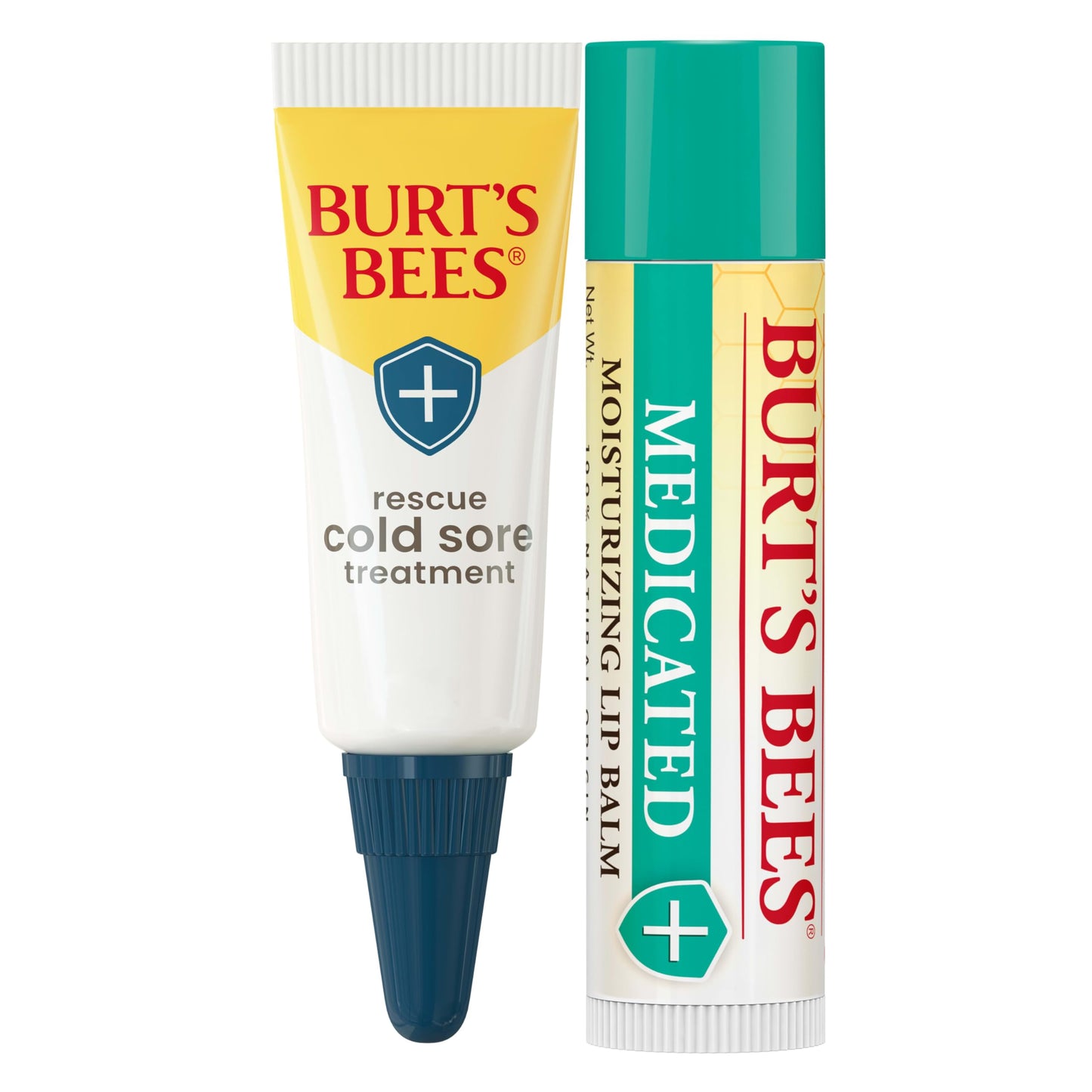 Burt's Bees Cold Sore Treatment and Medicated Lip Balm, With Menthol and Eucalyptus Oil, Natural Origin Skincare, 2 Tubes, 0.07 oz./0.15 oz. Beauty and Personal Care Burt's Bees