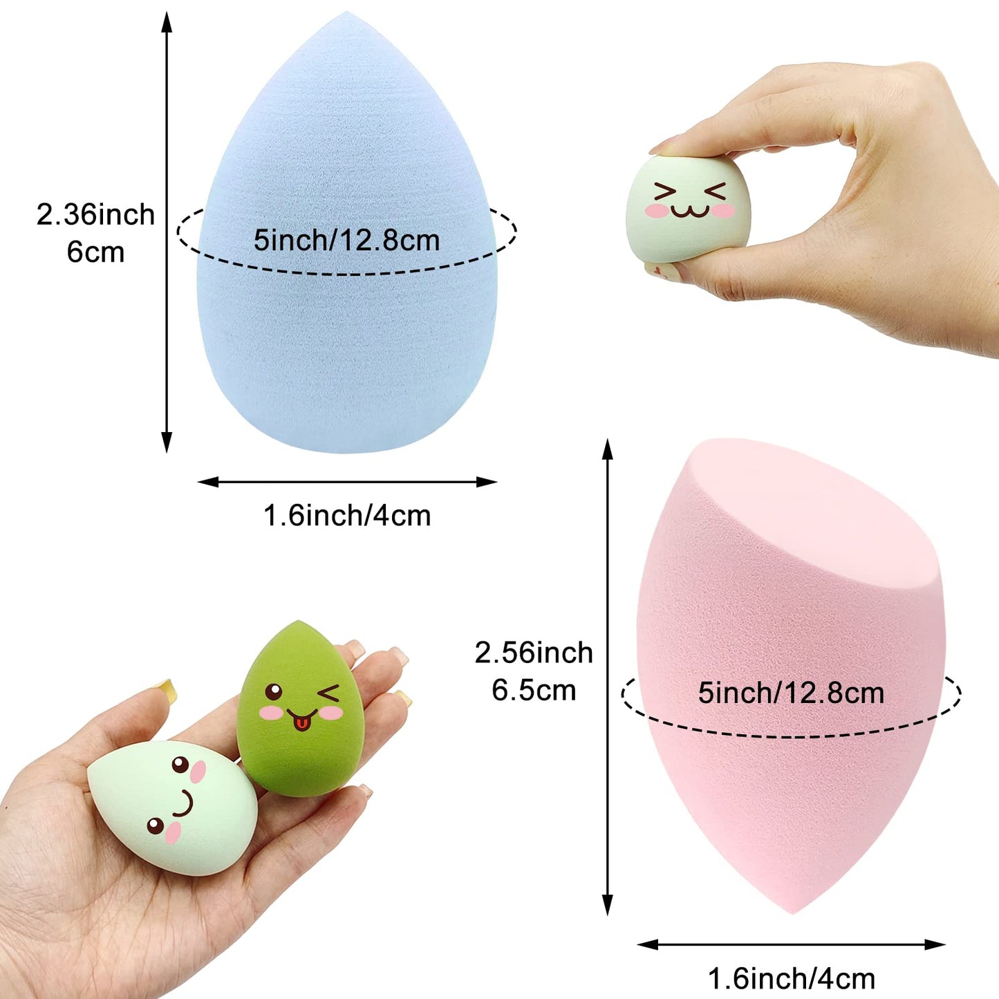 12 Pieces Professional Makeup Sponge Set,Latex Free Flawless Soft Setting Face Puffs,Multicolor Beauty Sponge Blender Cosmetic Applicator Beauty & Personal Care Scartink