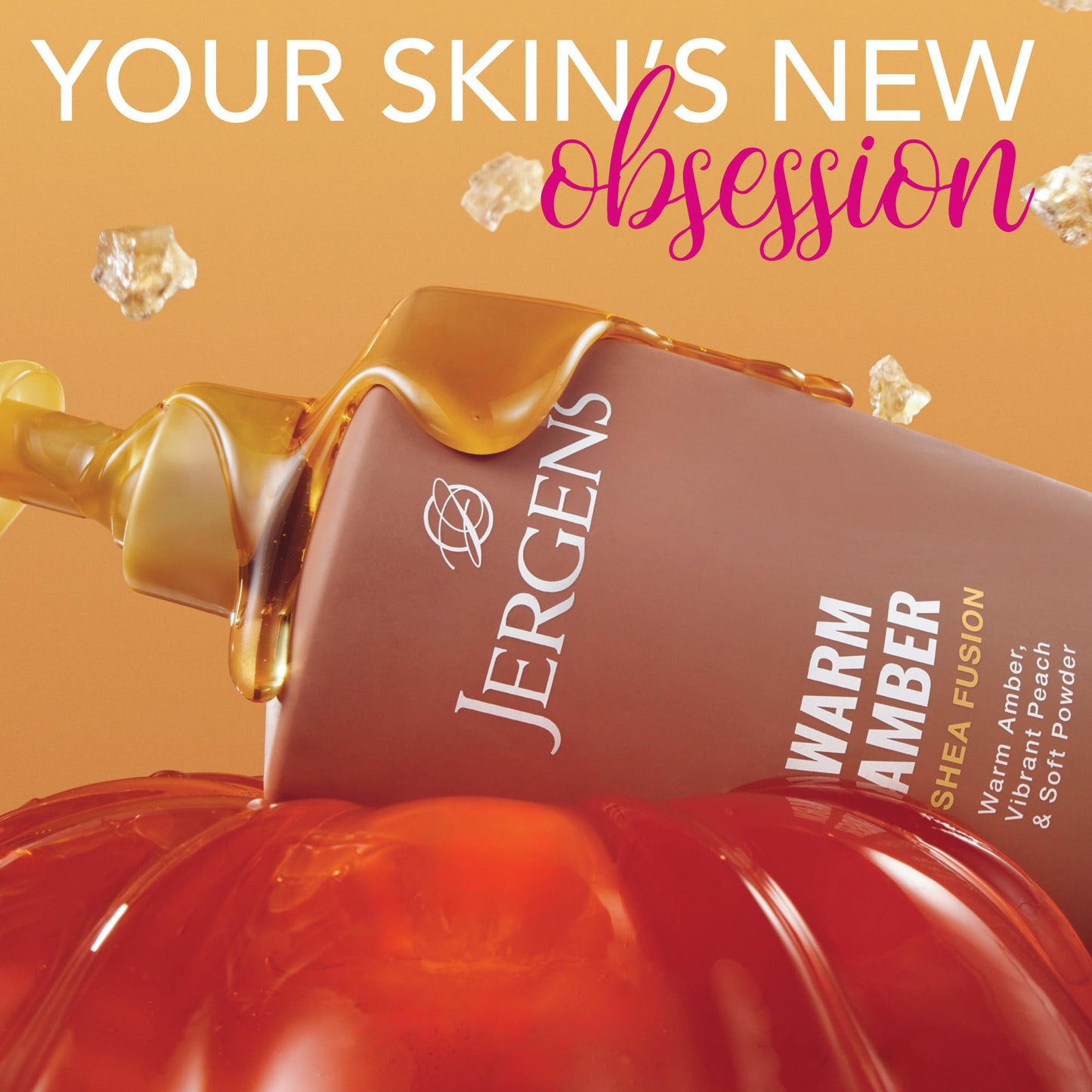 Jergens Shea Fusion Warm Amber Scented Lotion, Moisturizing Body Lotion with Shea Butter and Vitamin E, 14 fl oz Beauty and Personal Care Jergens